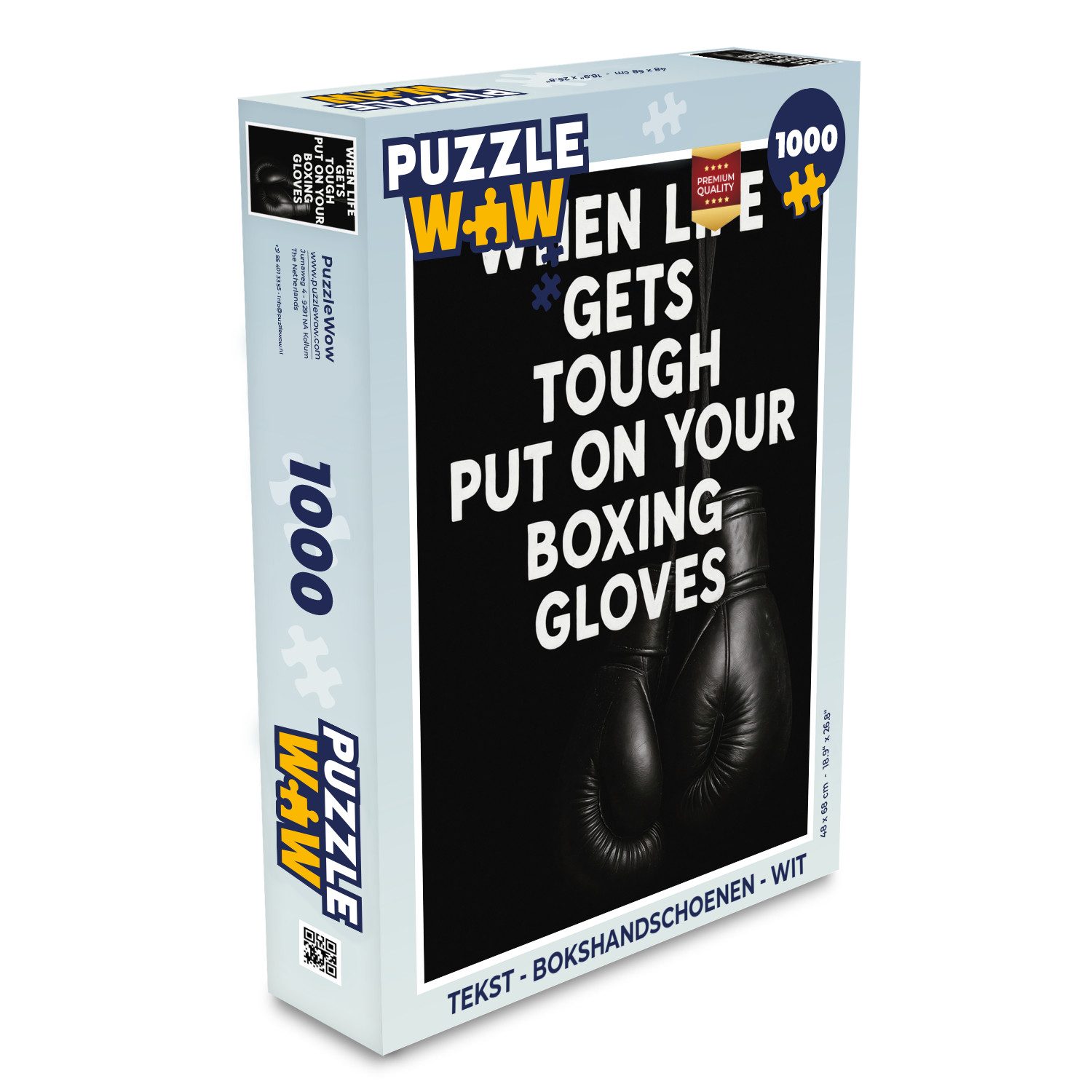 MuchoWow Puzzle Text - Boxhandschuhe - Weiß, 1000 Puzzleteile, Foto-Puzzle, Bilderrätsel, Puzzlespiele, Klassisch