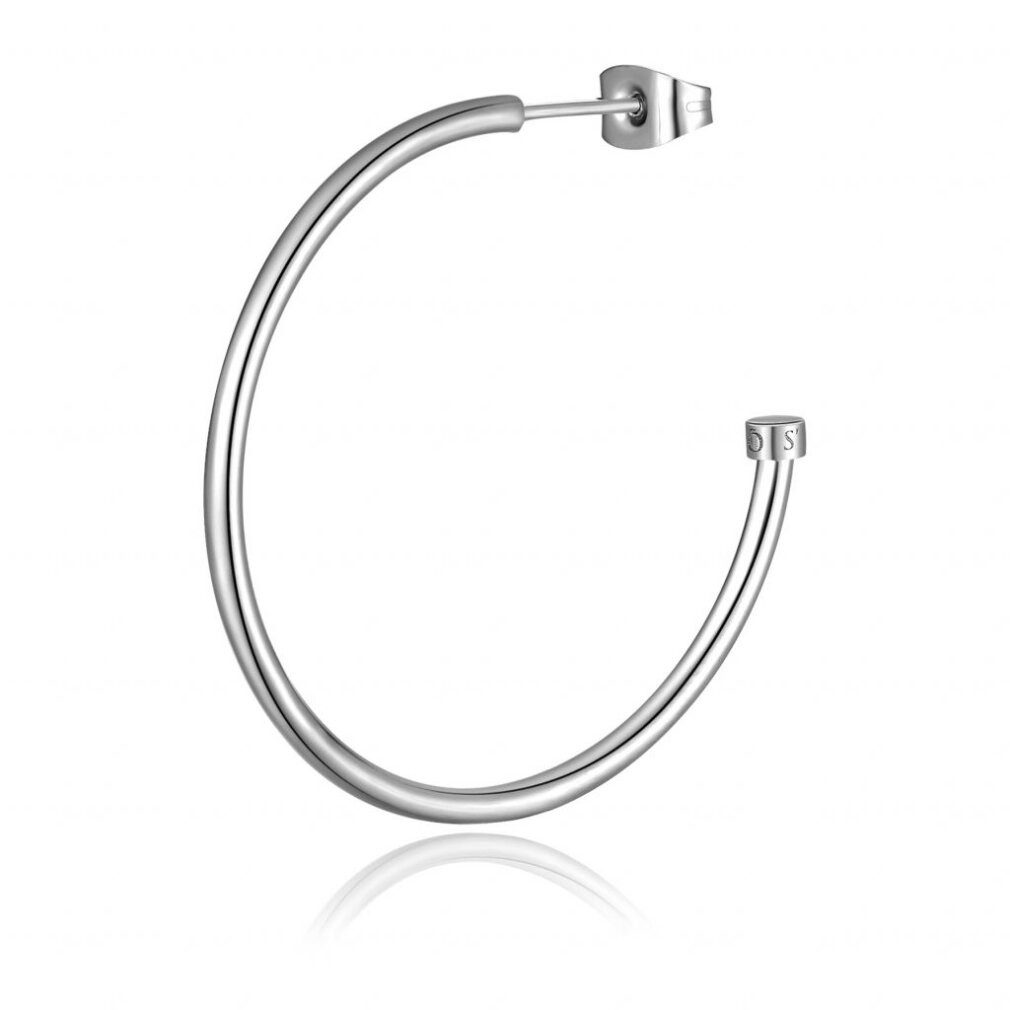 s'agapo Ohrring-Set Single steel round earrings Happy Ears SHEA16 - Diameter: 3.7 cm