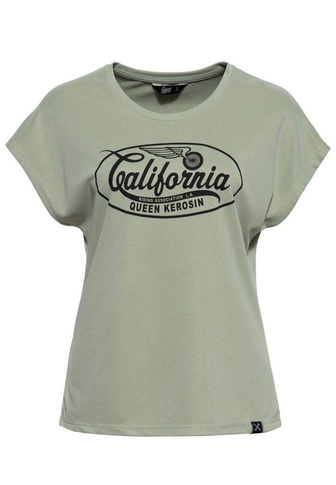 QueenKerosin Print-Shirt California (1-tlg) Wohlfühlfaktor mit Modal