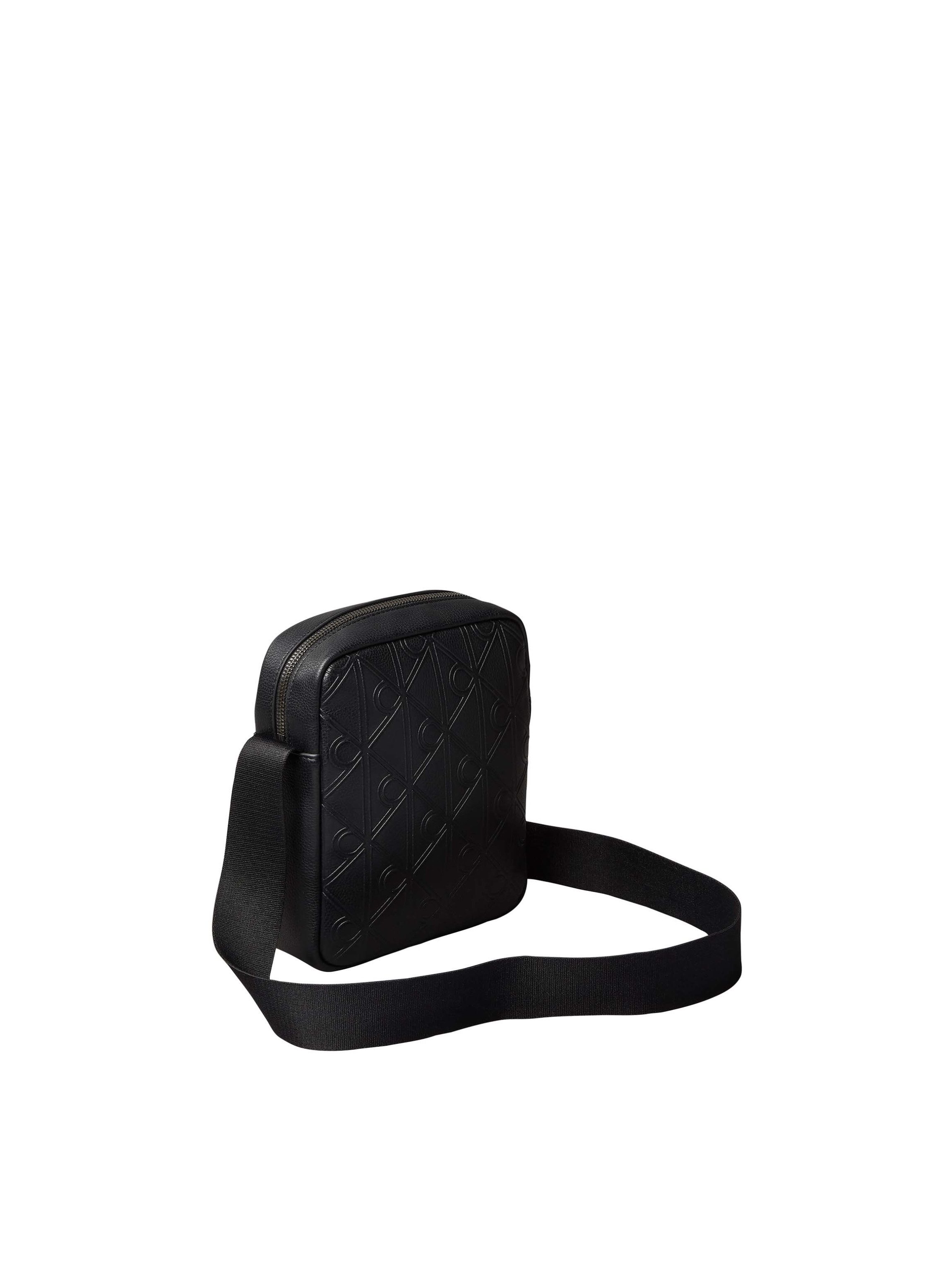Calvin Klein Umhängetasche EMBLEM AOP DEBOSS REPORTER, Unisex Mini Bag, Body Bag, Schultertasche mit CK-Logoprägung