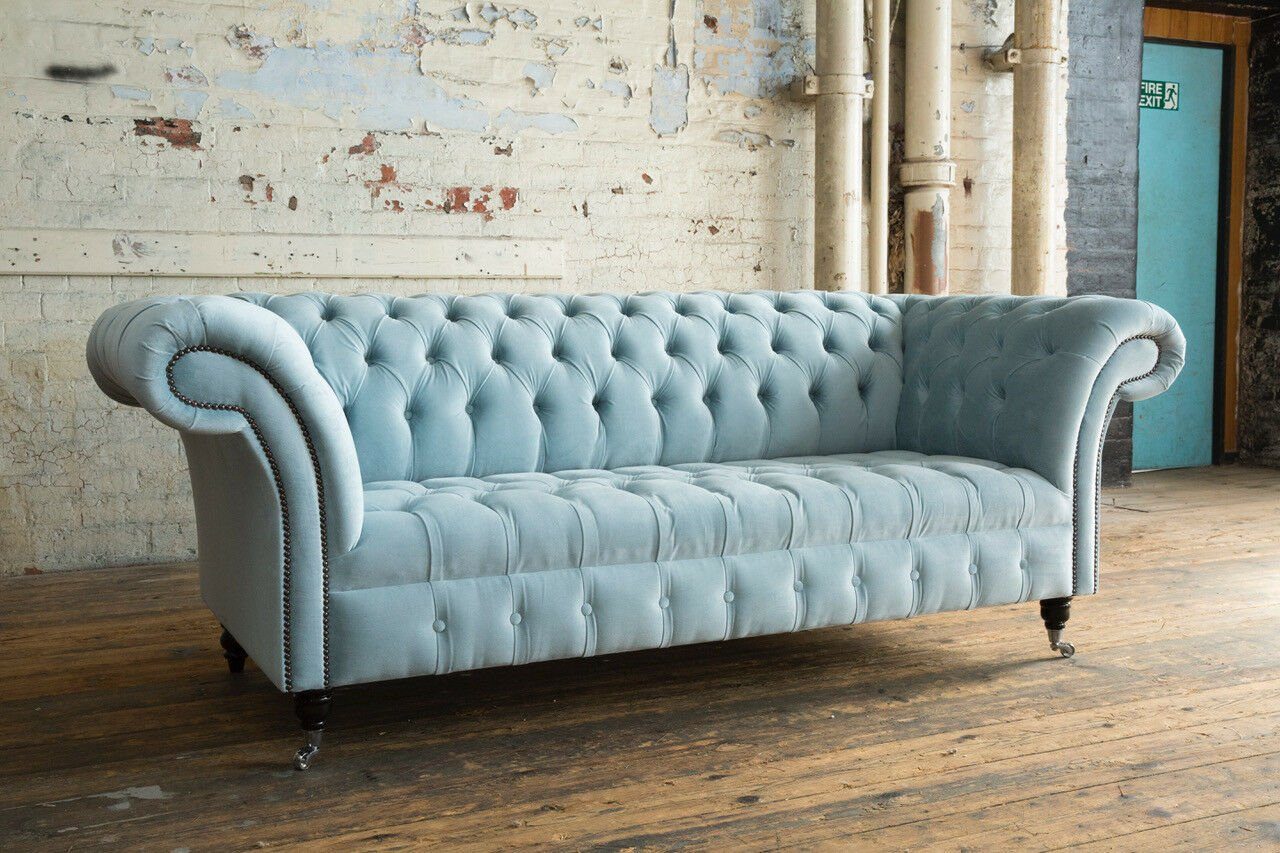 JVmoebel Chesterfield-Sofa, Chesterfield 3 Sitzer Sofa Design Sofa Couch 225 cm