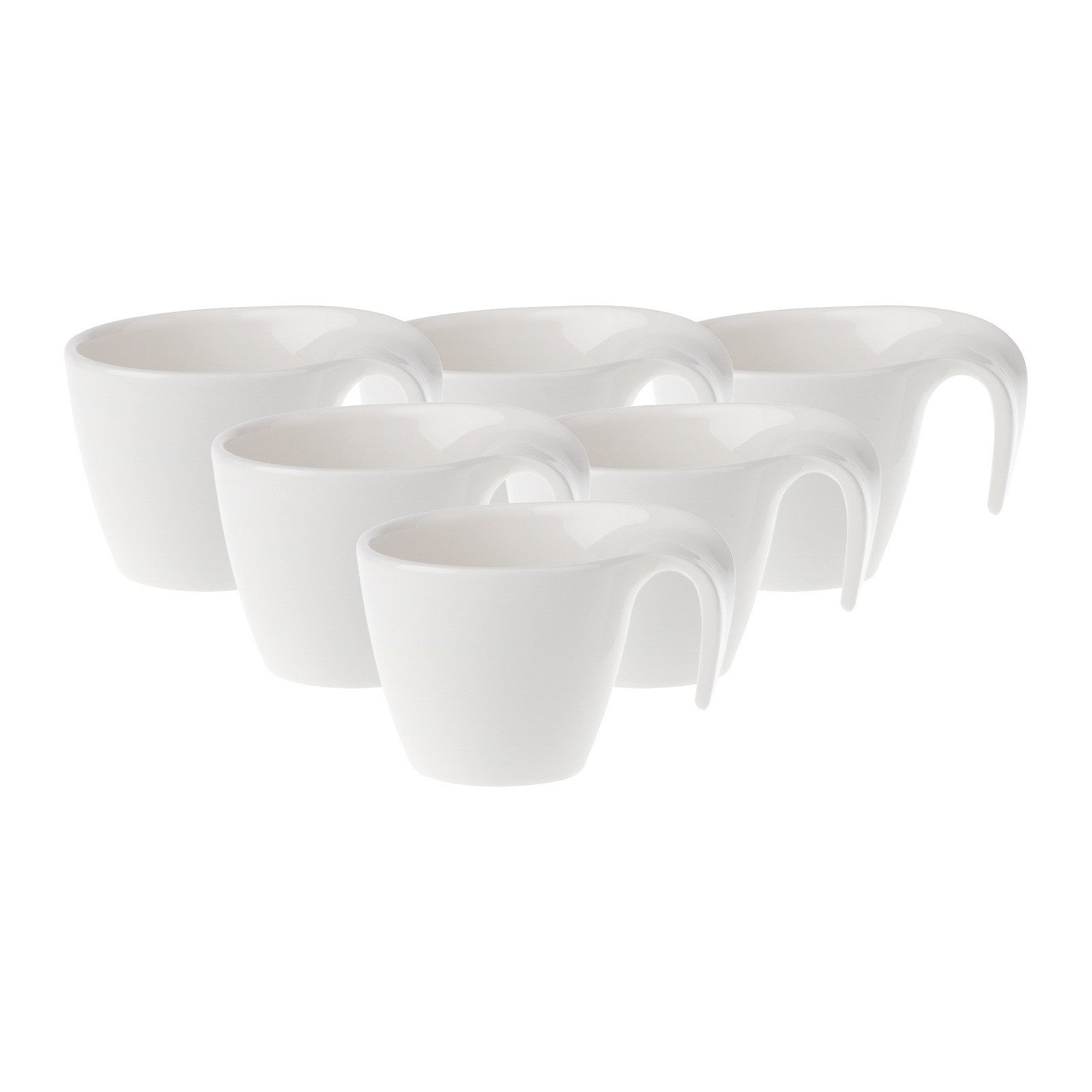Villeroy & Boch Espressotasse Flow Mokka-/Espressotassen 100 ml 6er Set, 6-tlg., Porzellan
