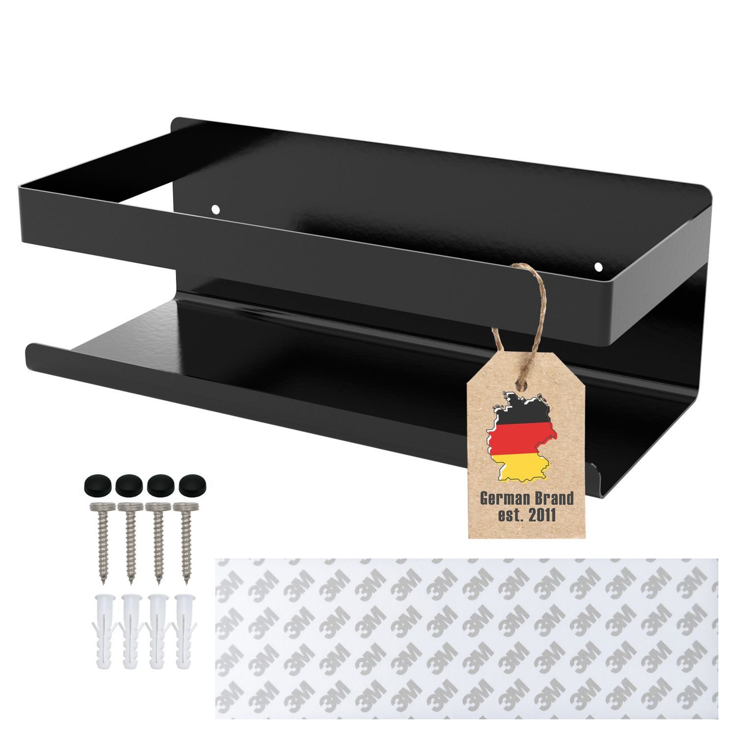 Intirilife Duschablage, Selbstklebendes Duschregal in Schwarz günstig online kaufen