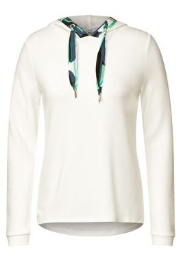 Cecil Langarmshirt Cecil Ottoman Shirt mit Kapuze in Vanilla White (1-tlg) Tunnelzugbändchen