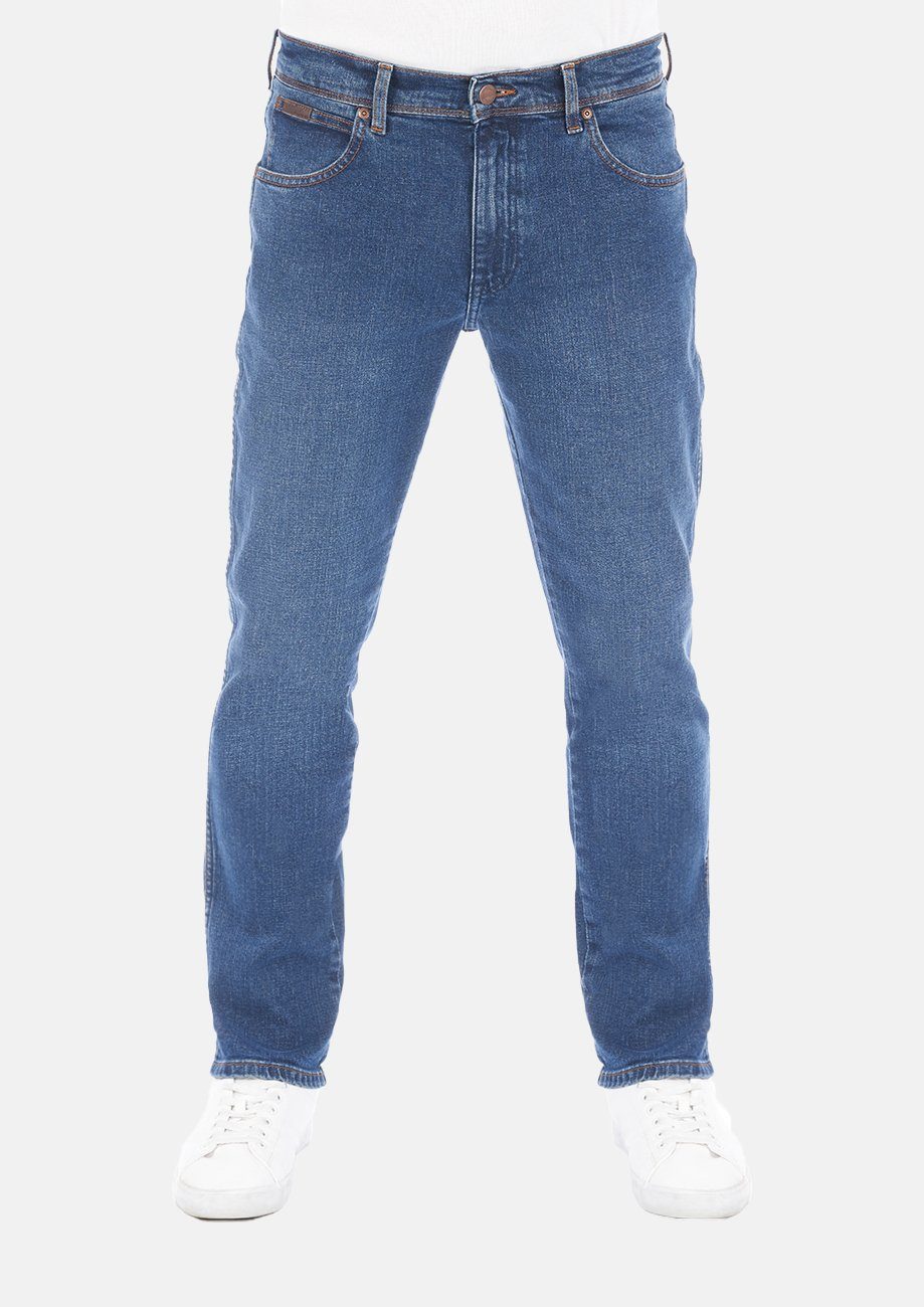Denim Blue Texas (W12SHN32C) Basement Slim-fit-Jeans Slim Herren Fit Jeanshose mit Stretch Hose Wrangler