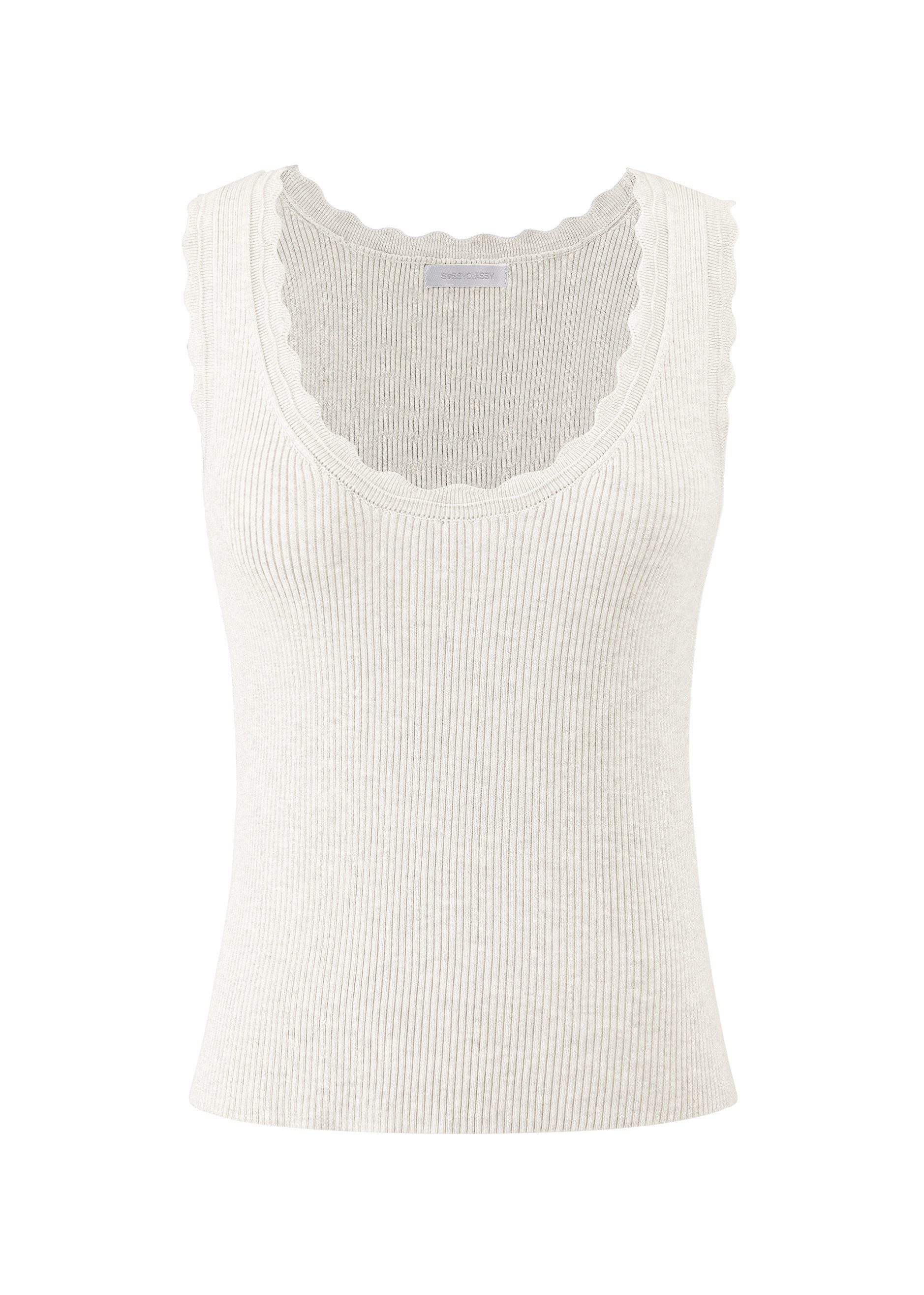 SASSYCLASSY T-Shirt Figurbetontes Strick-Top Damen mit Bogenkante Top in Ri günstig online kaufen