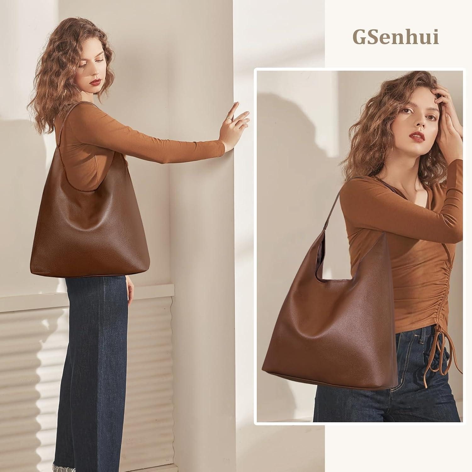 LuxusKollektion Hobo Wildleder Tote Bag Groß Damen Handtasche Schultertasche Braun
