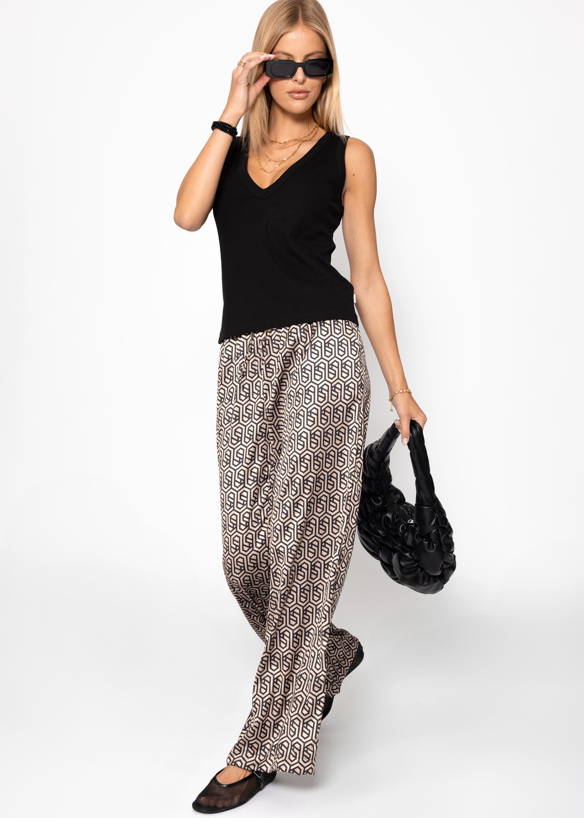 SASSYCLASSY T-Shirt Geripptes Top Damen mit V-Ausschnitt Elegant Lässiges ä günstig online kaufen