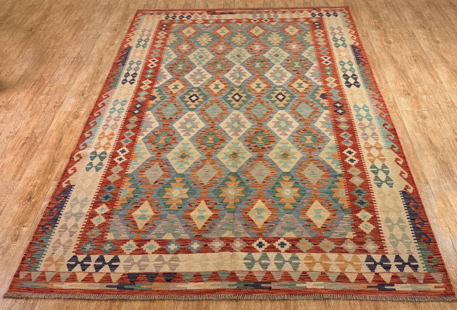 Rug Studios Teppich KELIM ORIGINAL HANDGEARBEITET, Rechteckig, Höhe: 5 mm, Handgewebt, 206 x 294 cm, Multi