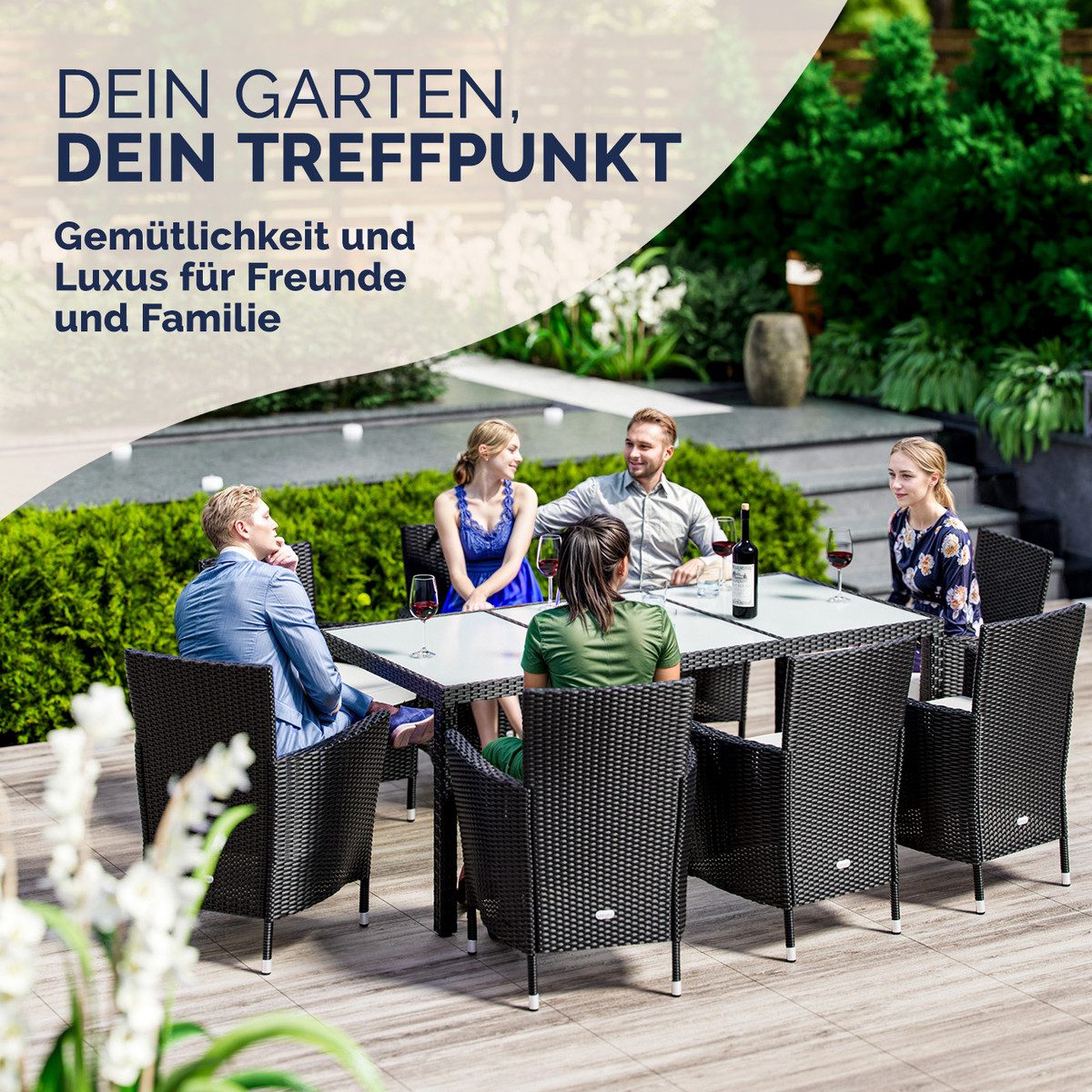 Casaria Gartenstuhl, Rattan Optik Stapelbar 160kg günstig online kaufen