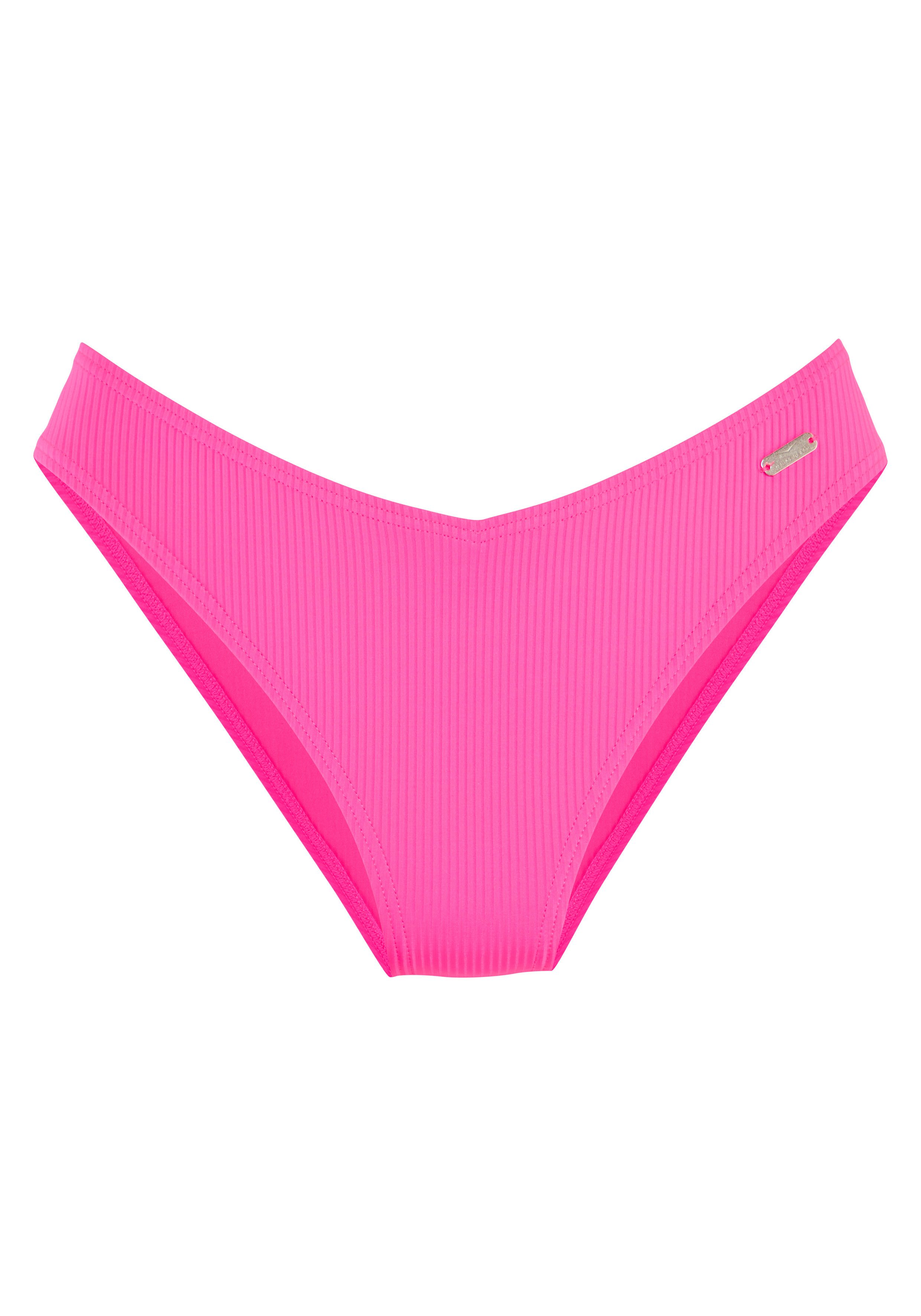 Venice Beach Bikini-Hose Lucky aus gerippter Strukturware