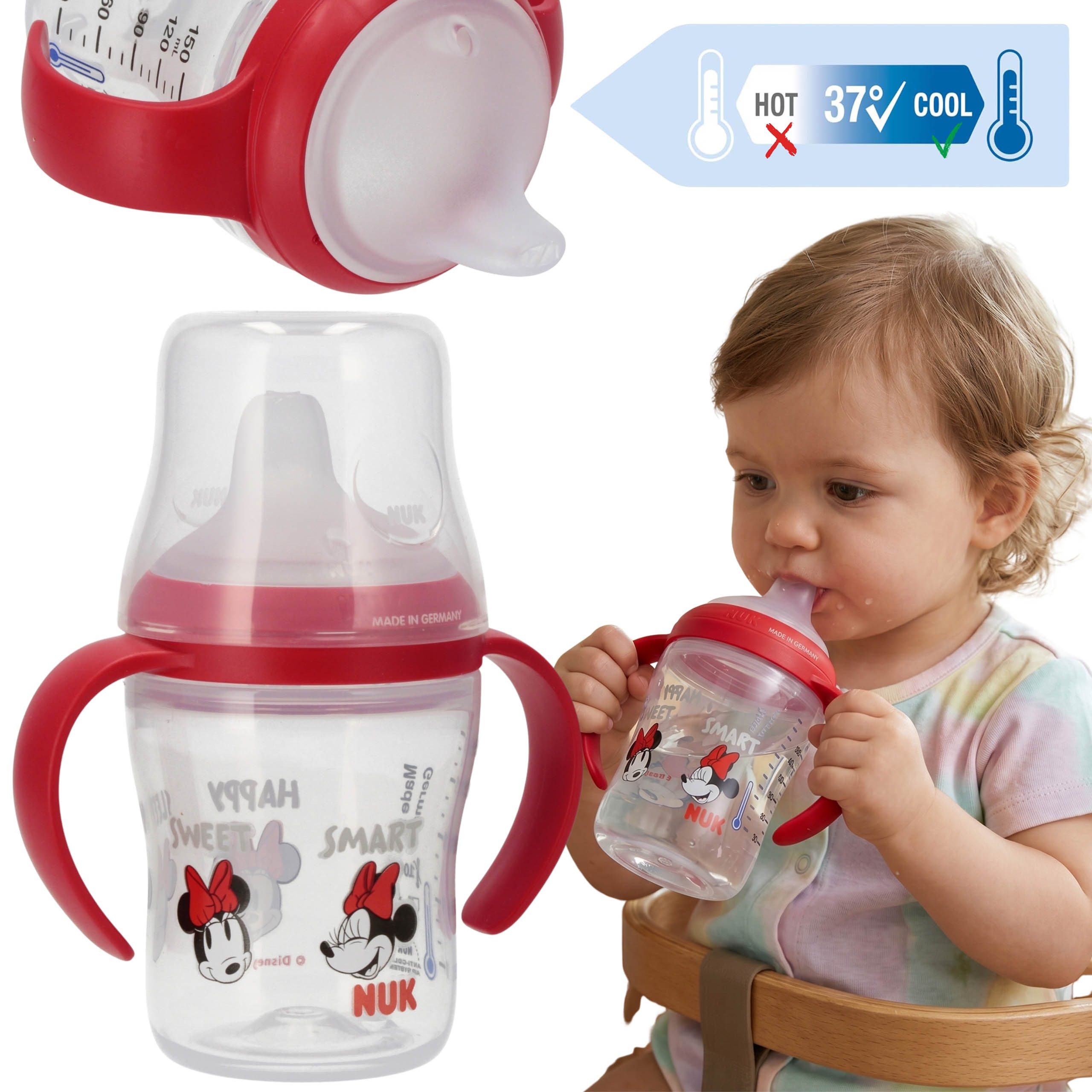 Trinklernbecher NUK Minnie Mouse Trinklernflasche 150 ml, Silikon, ab 6 M