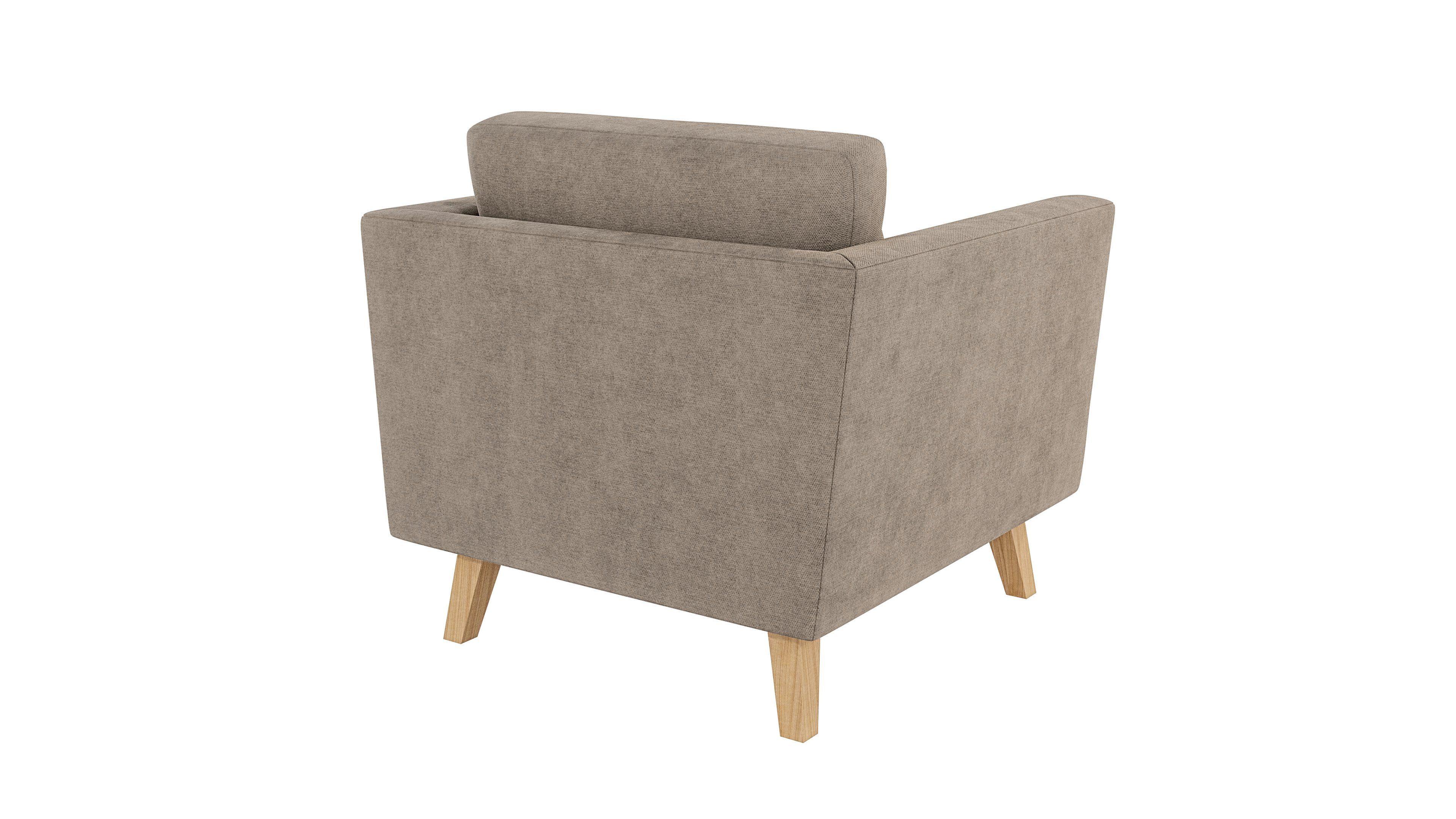 Dunkelbeige Möbel Sessel S-Style mit Wellenfederung Design, im skandinavischen Angeles