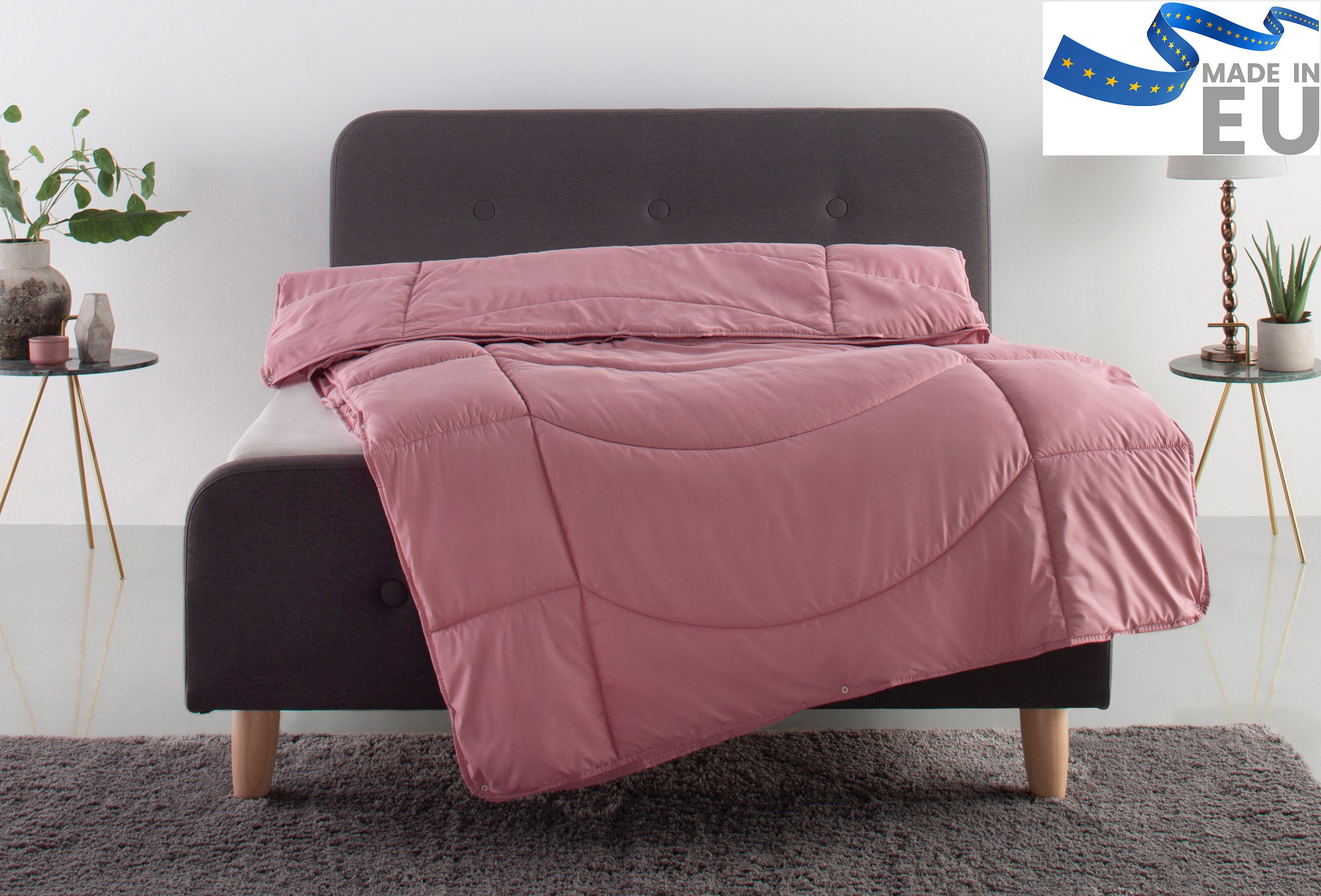 OTTO home Microfaserbettdecke Microlux, Bettdecke 135x200 cm und Übergrößen bis 240x220cm, Füllung: Feuchtigkeitsregulierende 3D Klimafaser (Polyester), Bezug: Microfaser-Feinbatist, fest versteppter Bezug - keine Bettwäsche nötig, Sommer, Winter