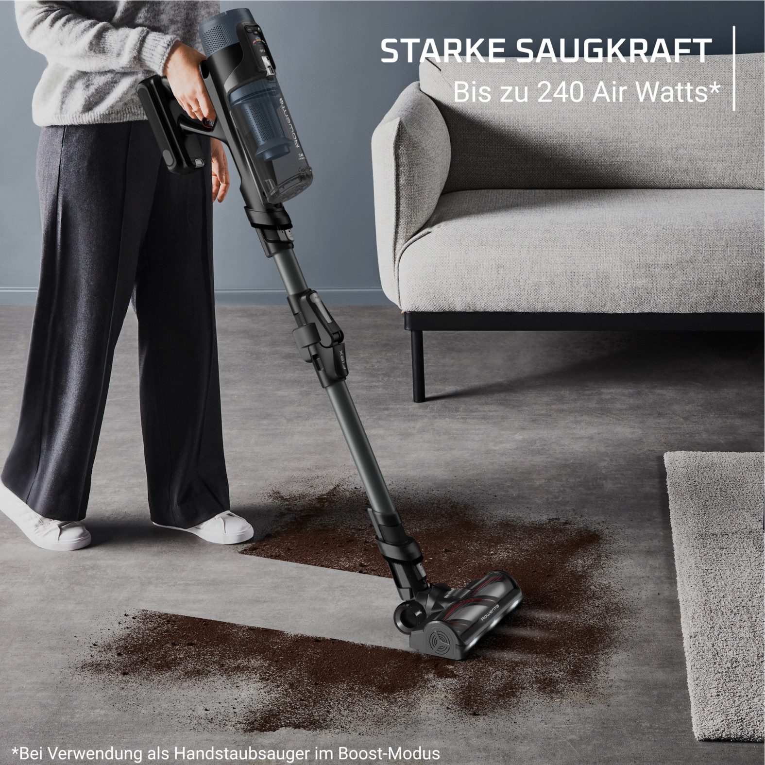 Rowenta Akku-Hand-und Stielstaubsauger X-Force Flex 14.80 RH9B36, beutellos, 240 AW, Smart Control Display, 90 Min. Autonomie, Flex-Technologie