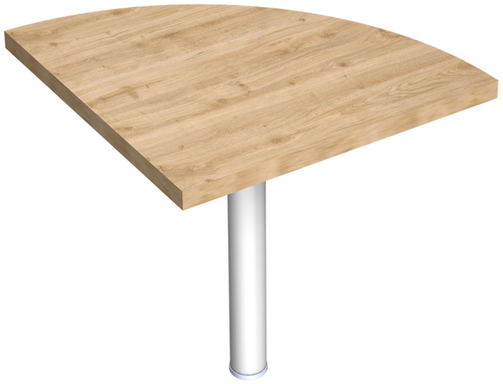 INOSIGN Tischelement Easy, 68 x 68 cm, Verbindungstisch, Anbautisch, Eckverbindung, mit Stützfuß, Ecke abgerundet-Viertelkreis, Tischplatte 38 mm stark