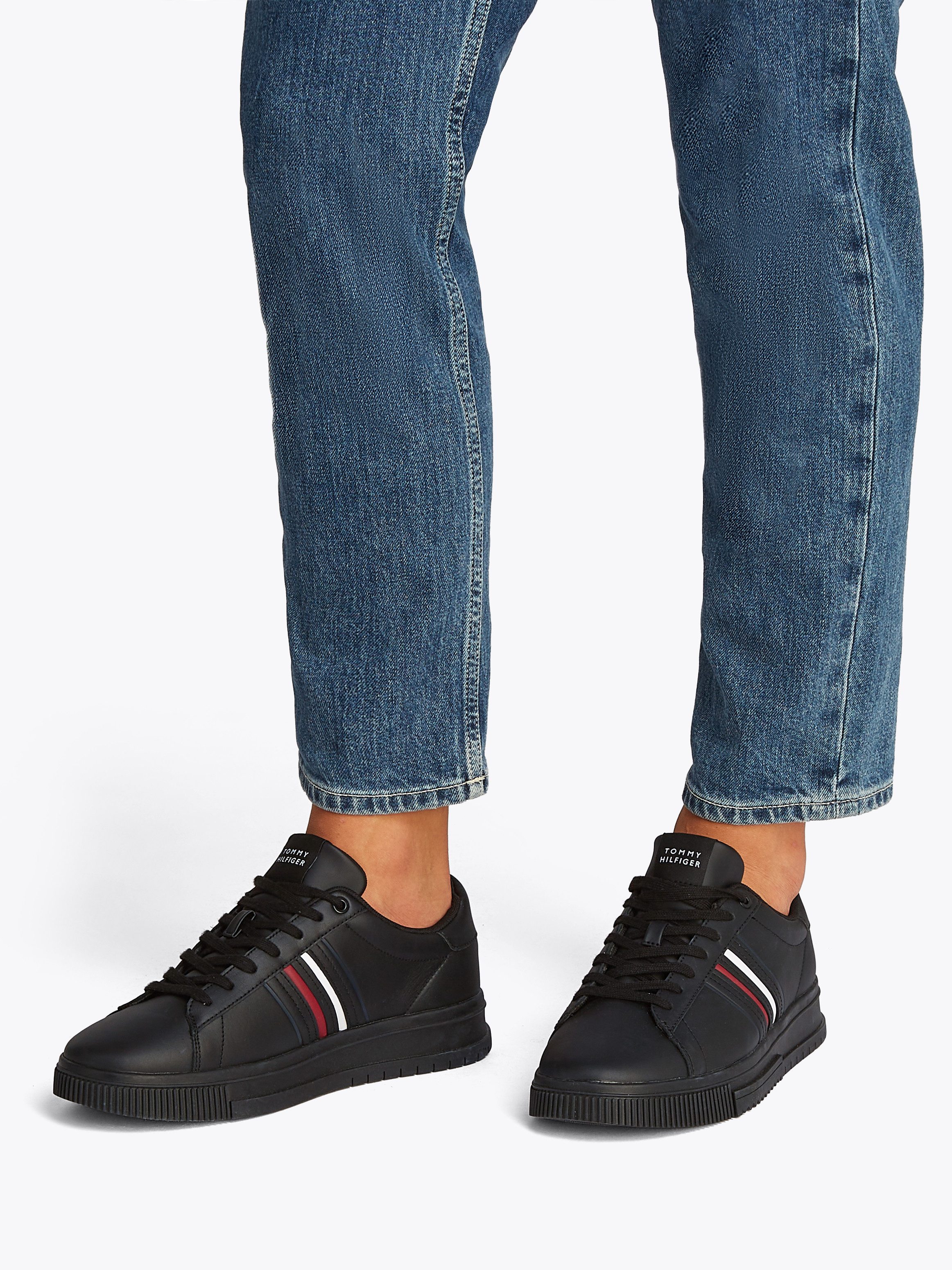 Tommy Hilfiger MODERN CUPSOLE STRIPES LTH Sneaker, Freizeitschuh, Halbschuh günstig online kaufen