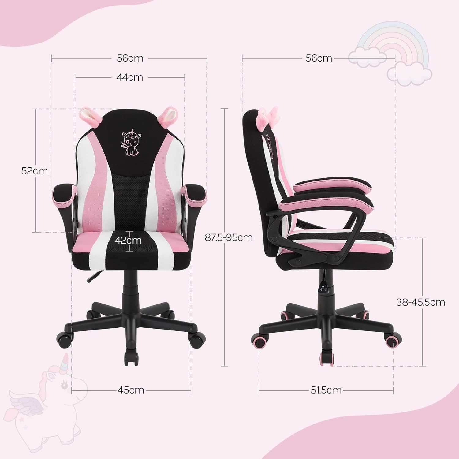 Woltu Gaming-Stuhl (1 St), Gaming Stuhl Kinder, mit doppelte radsätze, Ergonomisch