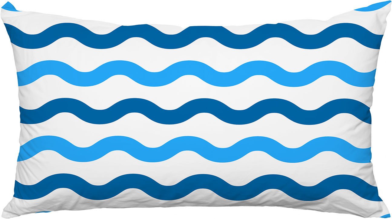 queence Dekokissen Wellen Meer, Premium Outdoor Kissenbezug, Format: 60x40 cm