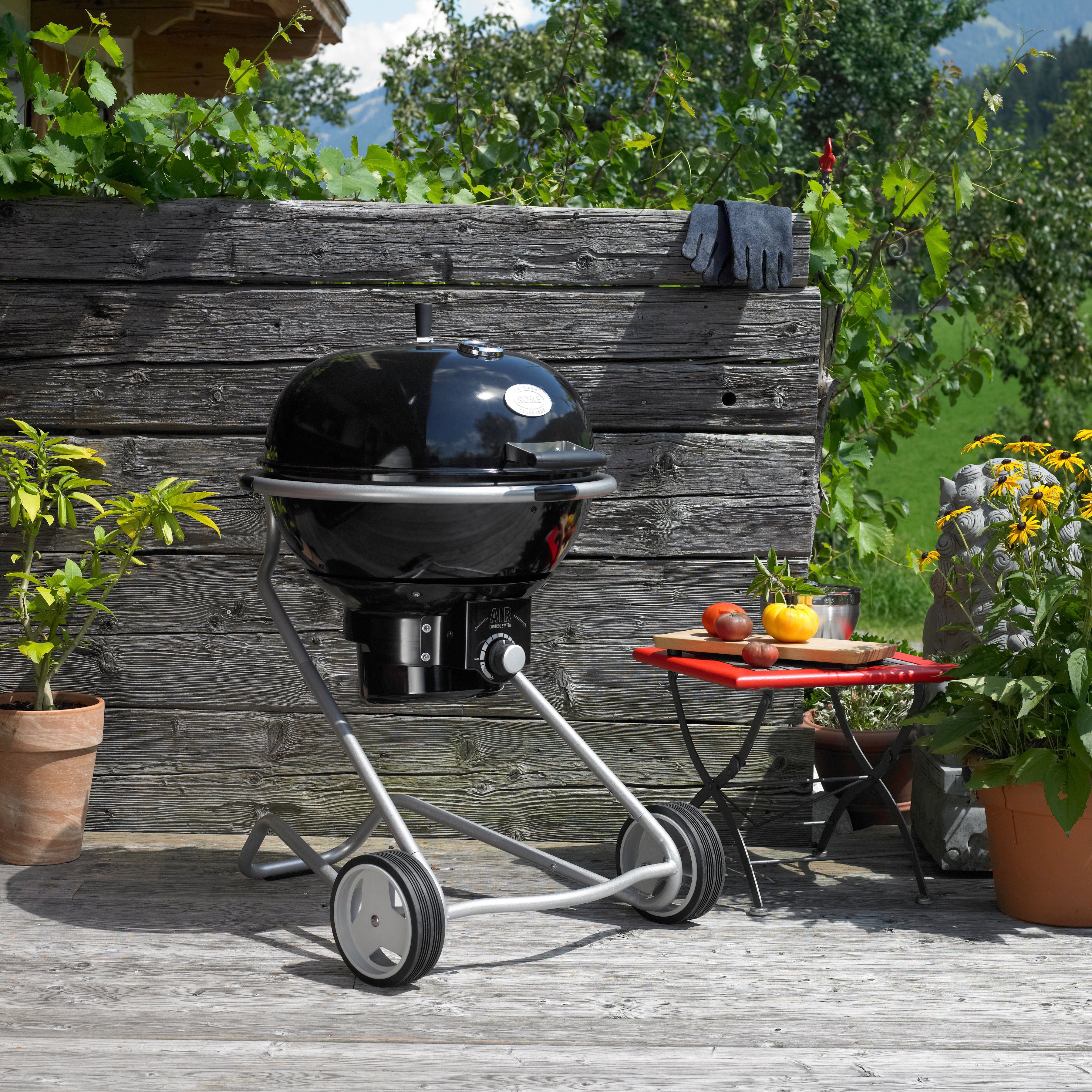 RÖSLE Holzkohlegrill Kugelgrill No.1, 25006, AIR F60, mit Air Control System, klappbarer Edelstahl-Grillrost