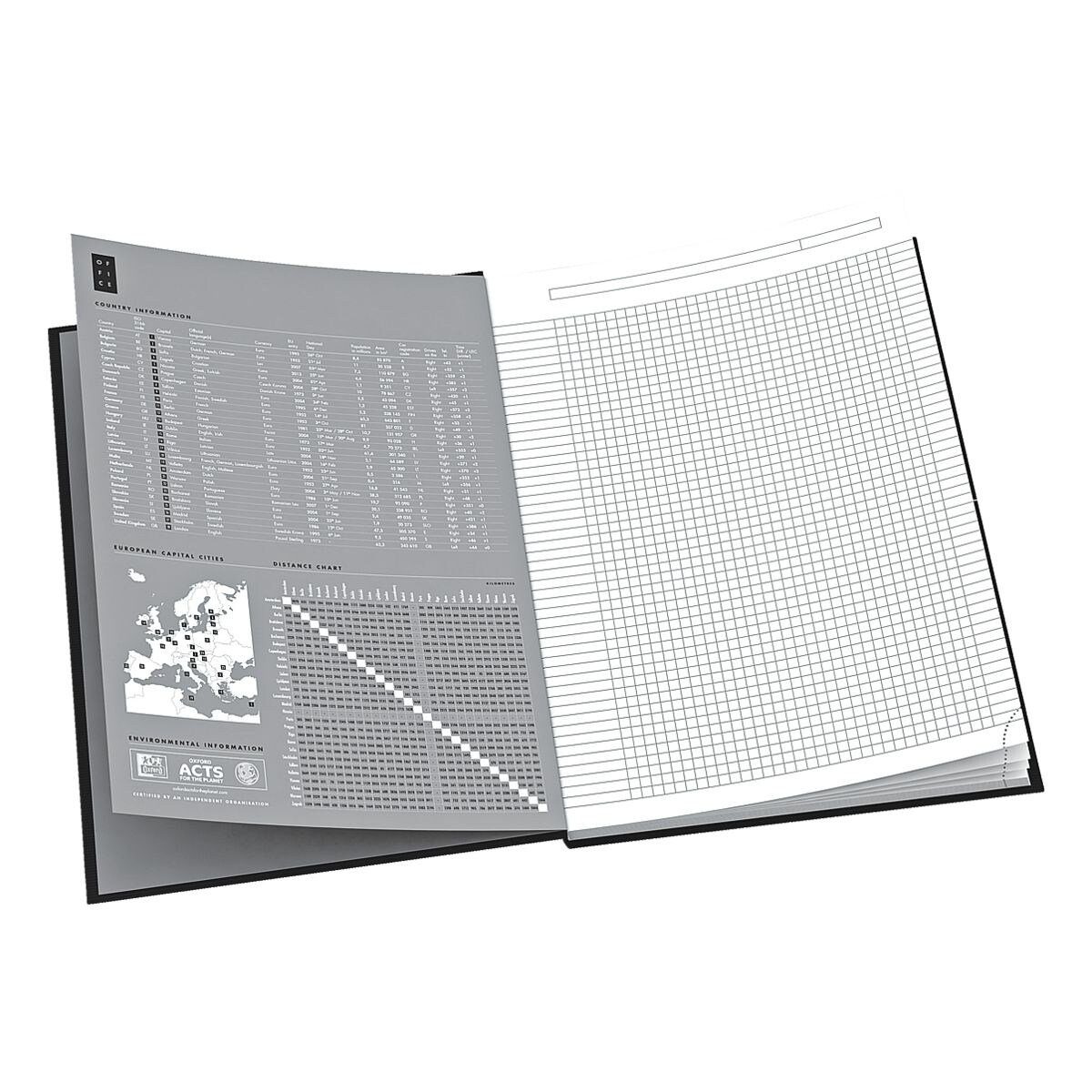 OXFORD Notizbuch Essentials, kariert, Hardcover