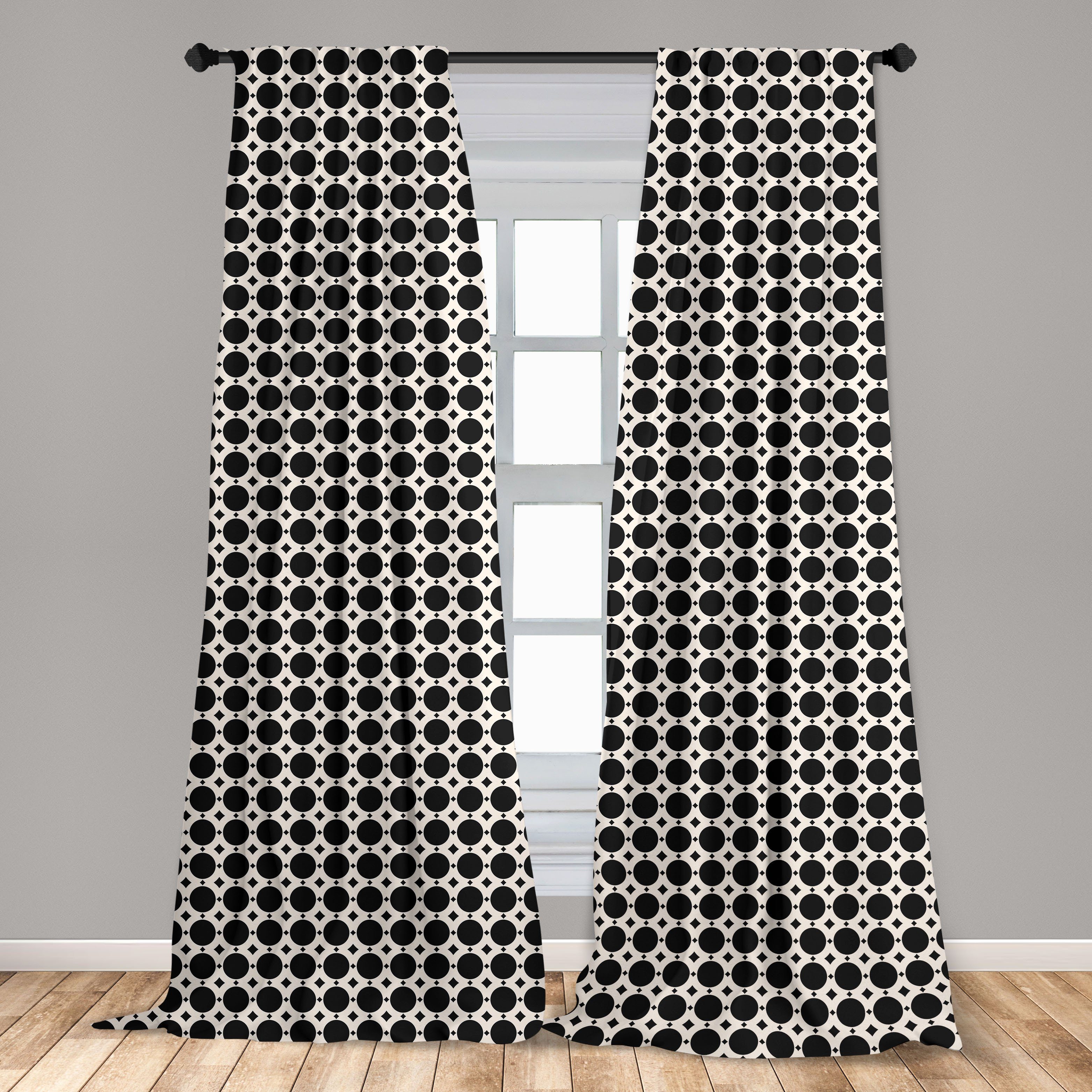 Gardine Microfaser, Motive Vorhang Dekor, für Geometrie Wohnzimmer Kreise Schlafzimmer Abakuhaus, Abstrakte