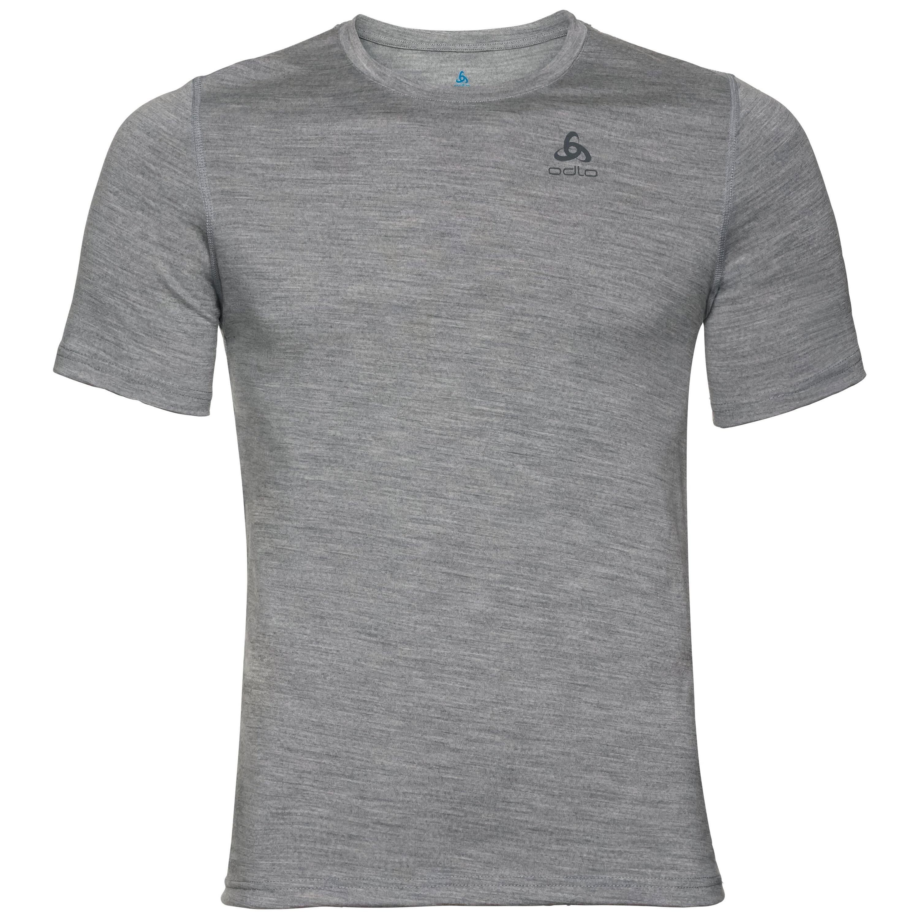 Natural Herren Warm Funktionsunterhemd Odlo T-Shirt grey Funktionsunterwäsche 100% Merino melange