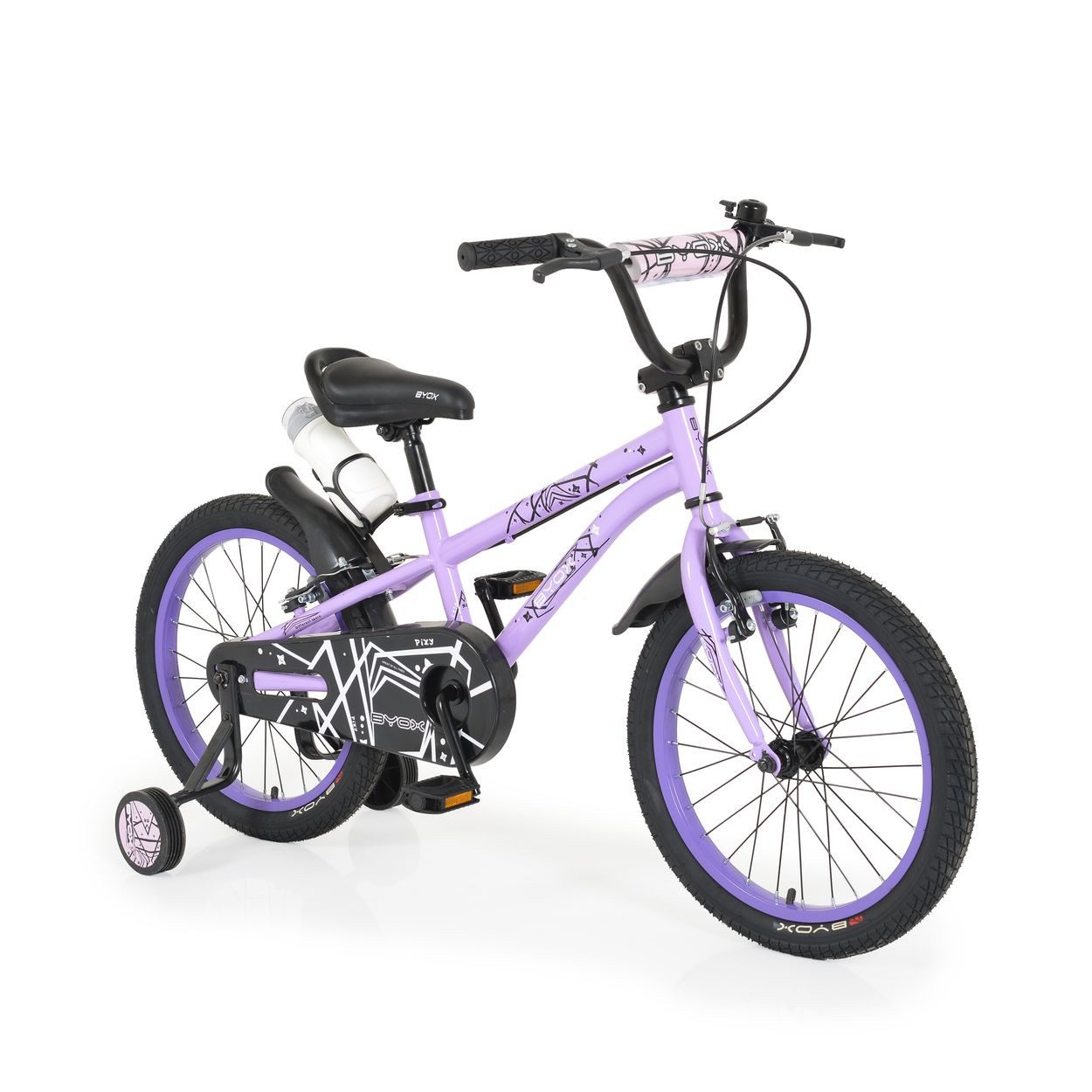 Byox Kinderfahrrad Kinderfahrrad 18 Zoll Pixi, 1 Gang 1 Gang, keine, Klingel, Reflektoren, Stützräder, ab 5 Jahre