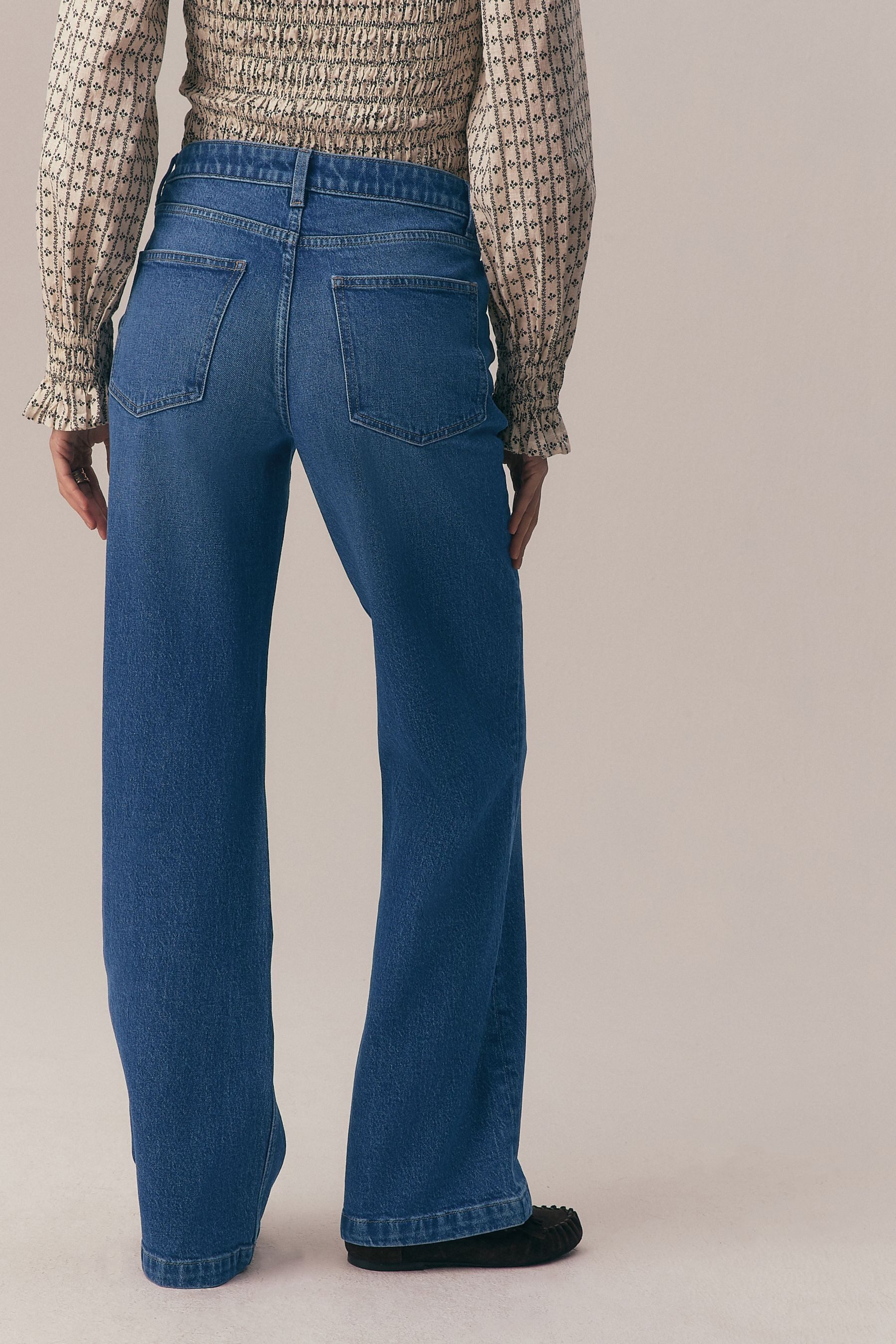 Next Weite Jeans Jeans mit weitem Bein und Frontnaht (1-tlg)