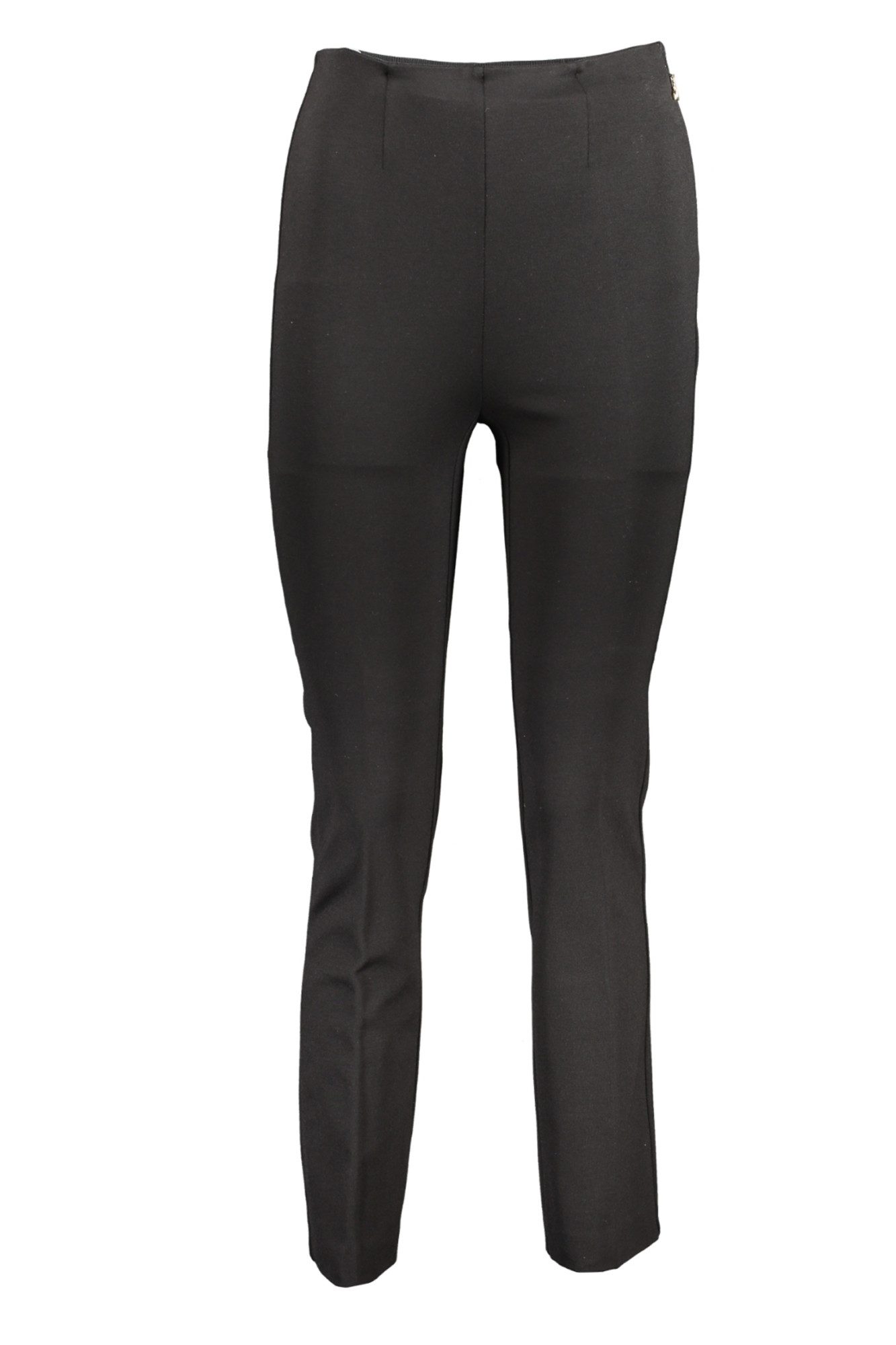 Patrizia Pepe 5-Pocket-Hose Schwarze Damenhose mit seitlichem Reißverschluss und dezentem Logo