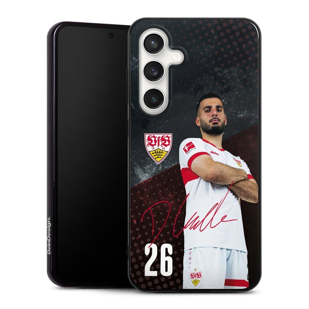 DeinDesign Handyhülle VfB Stuttgart Deniz Undav Offizielles Lizenzprodukt Deniz Undav 24/25, Samsung Galaxy S24 FE 5G Silikon Hülle Bumper Case Handy Schutzhülle