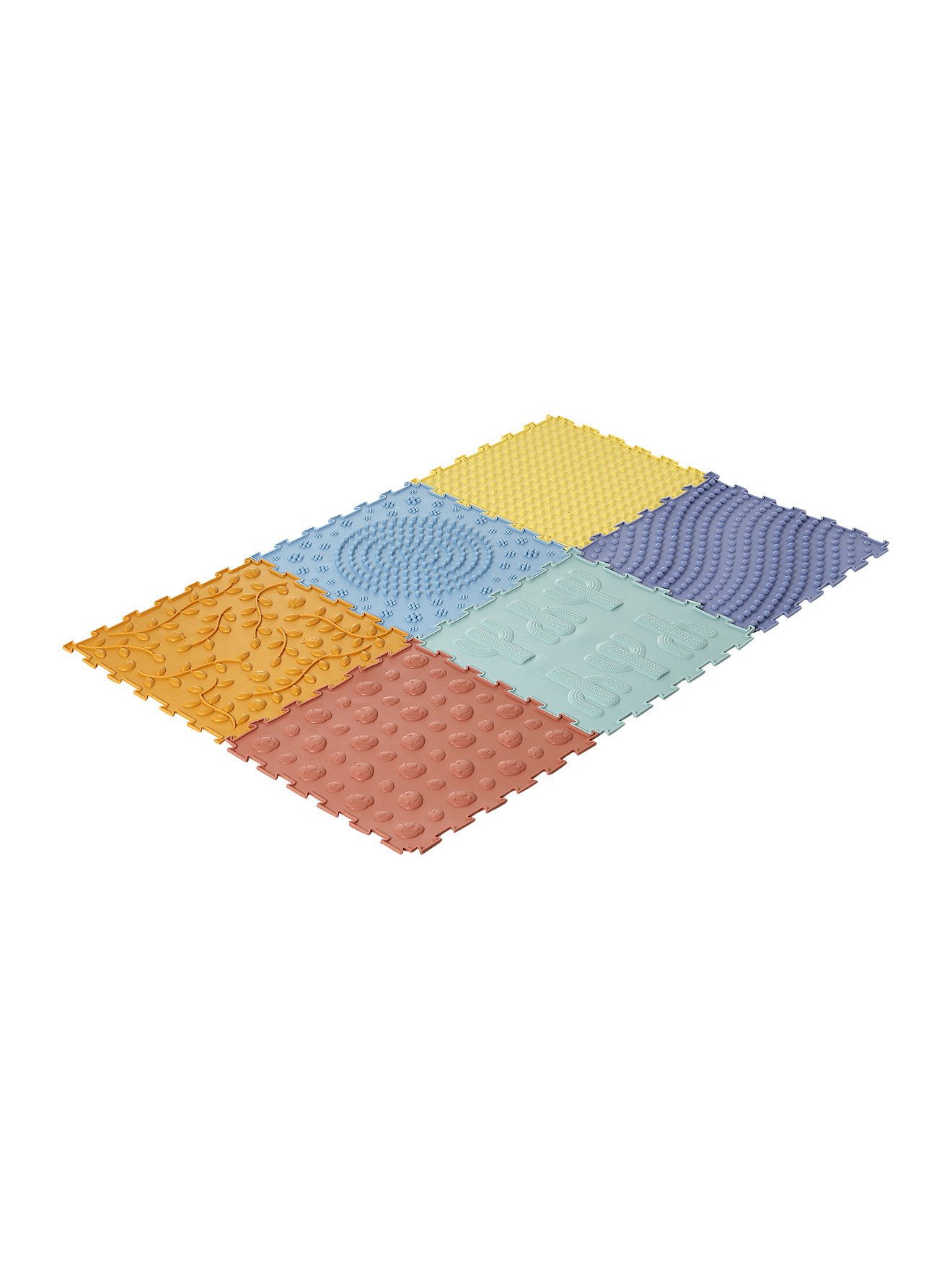 Krabbeldecke Sensorik-Spielmatte aus Silikon, 6-teilig, vertbaudet