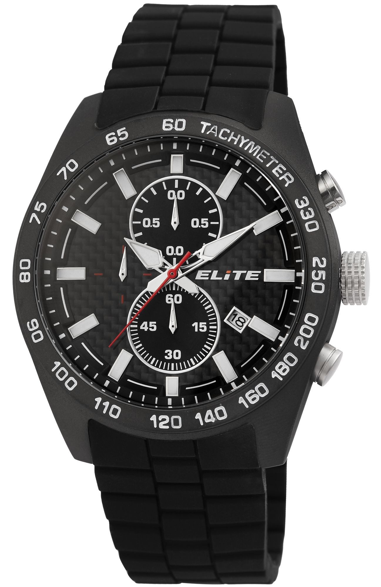 Elite Quarzuhr EL0010 mit Silikonband, 5ATM, Chronograph