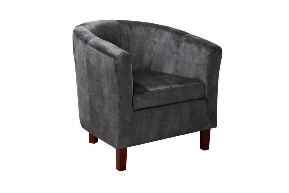 riess-ambiente Loungesessel HEMINGWAY dunkelgrau / braun (Einzelartikel, 1-St), Wohnzimmer · Samt · Schlafzimmer · Modern Design