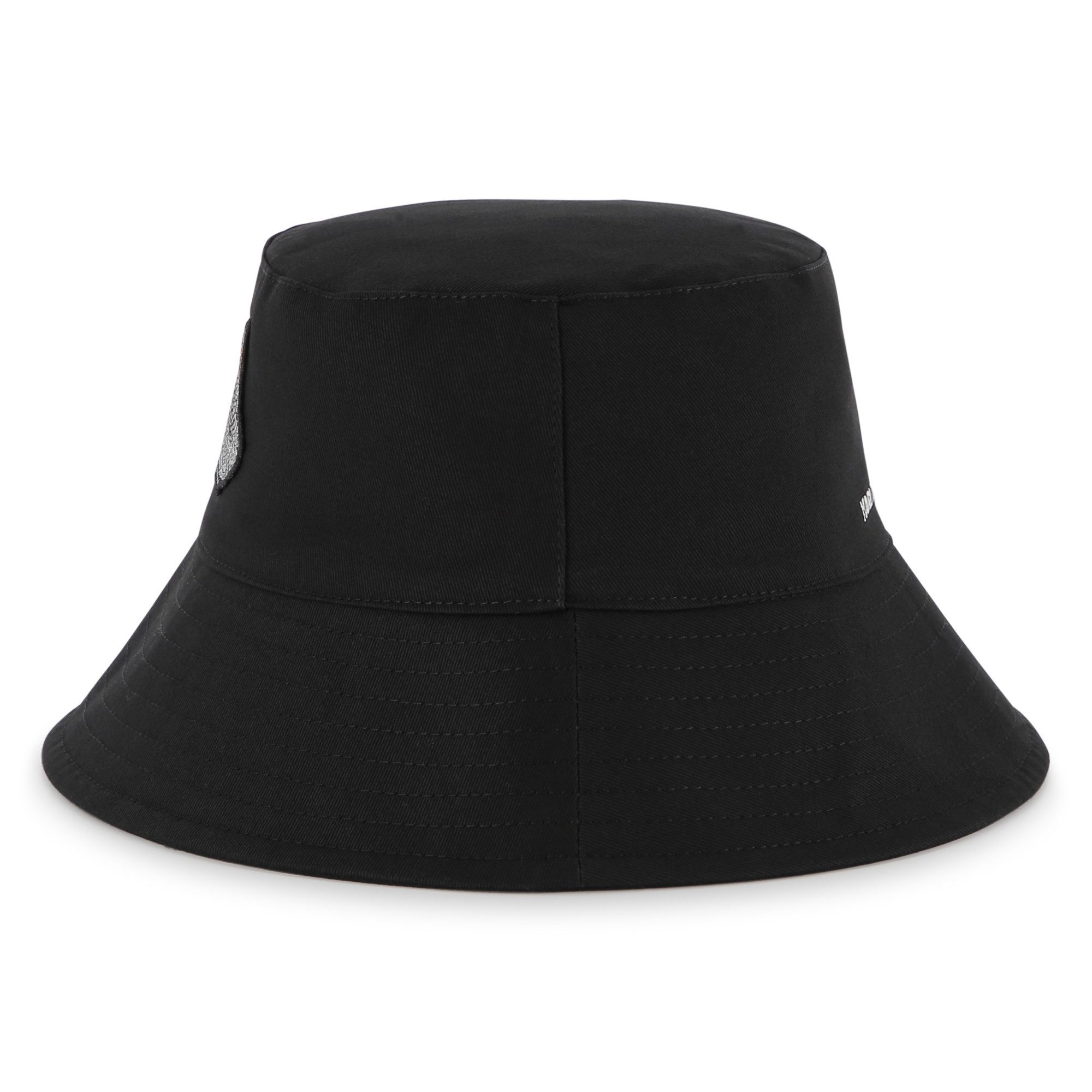 KARL LAGERFELD Fischerhut Karl Lagerfeld Kids Hut schwarz mit "Choupette" aus Strasssteinen