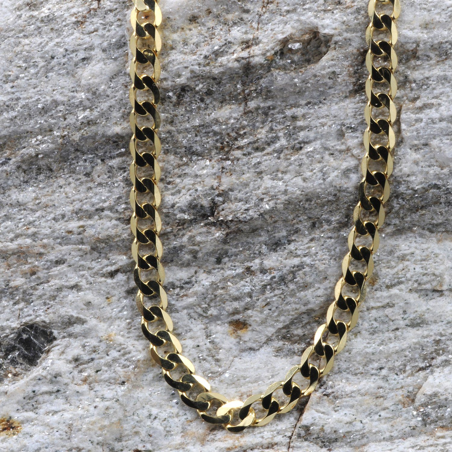 HOPLO gold bracelet gold chain curb chain length 19cm - width 5.0mm - 585-14 carat gold, Made in Germany