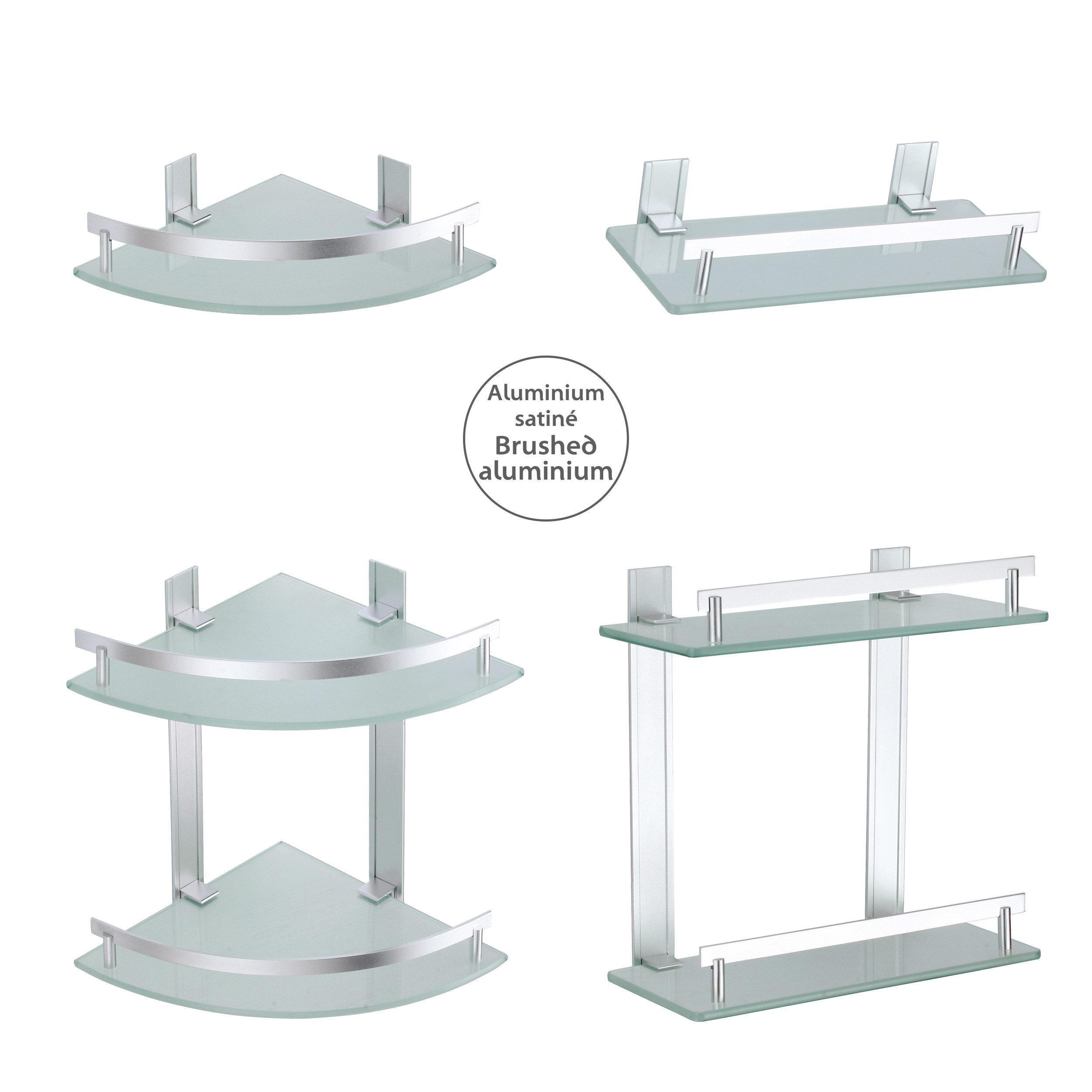 MSV Badmöbel-Set MSV Eckregal Glas "Tabarca"