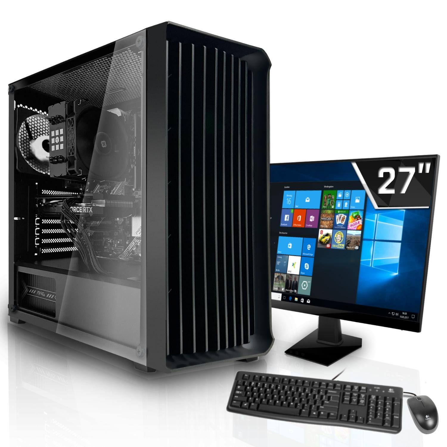 SYSTEMTREFF Intel Core i5-12400 mit Intel UHD Graphics 730 Business-PC-Komplettsystem (27", Intel 12400 12400, UHD Graphics 730, 16 GB RAM, 1000 GB SSD)