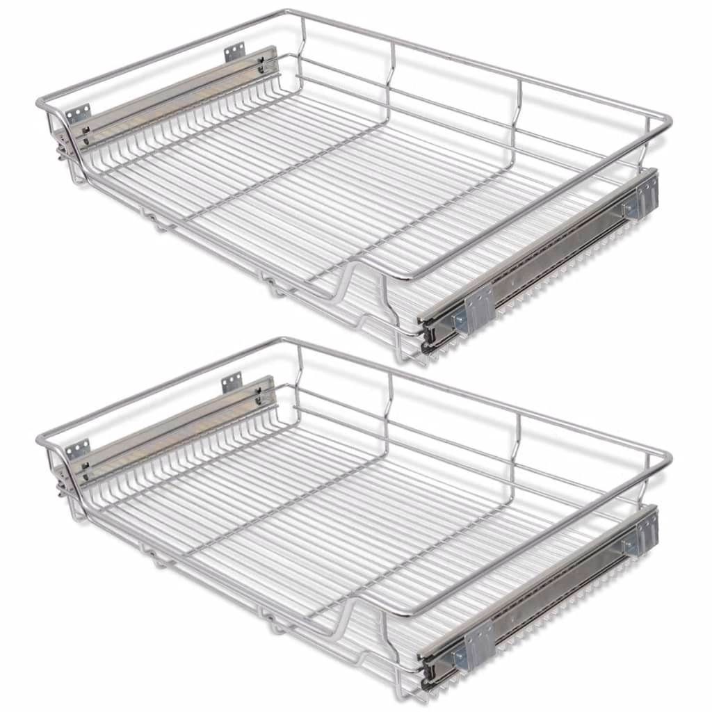 Schubladeneinsatz Auszug Teleskopschublade,2 Stk, für Breite 80 cm, Chrom