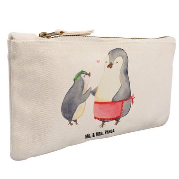 Mr. & Mrs. Panda Kosmetiktasche Größe S Klein Pinguin mit Kind - Weiß - Geschenk, Pinguine, Mom, Mutt (1-tlg), Stilvoll unterwegs