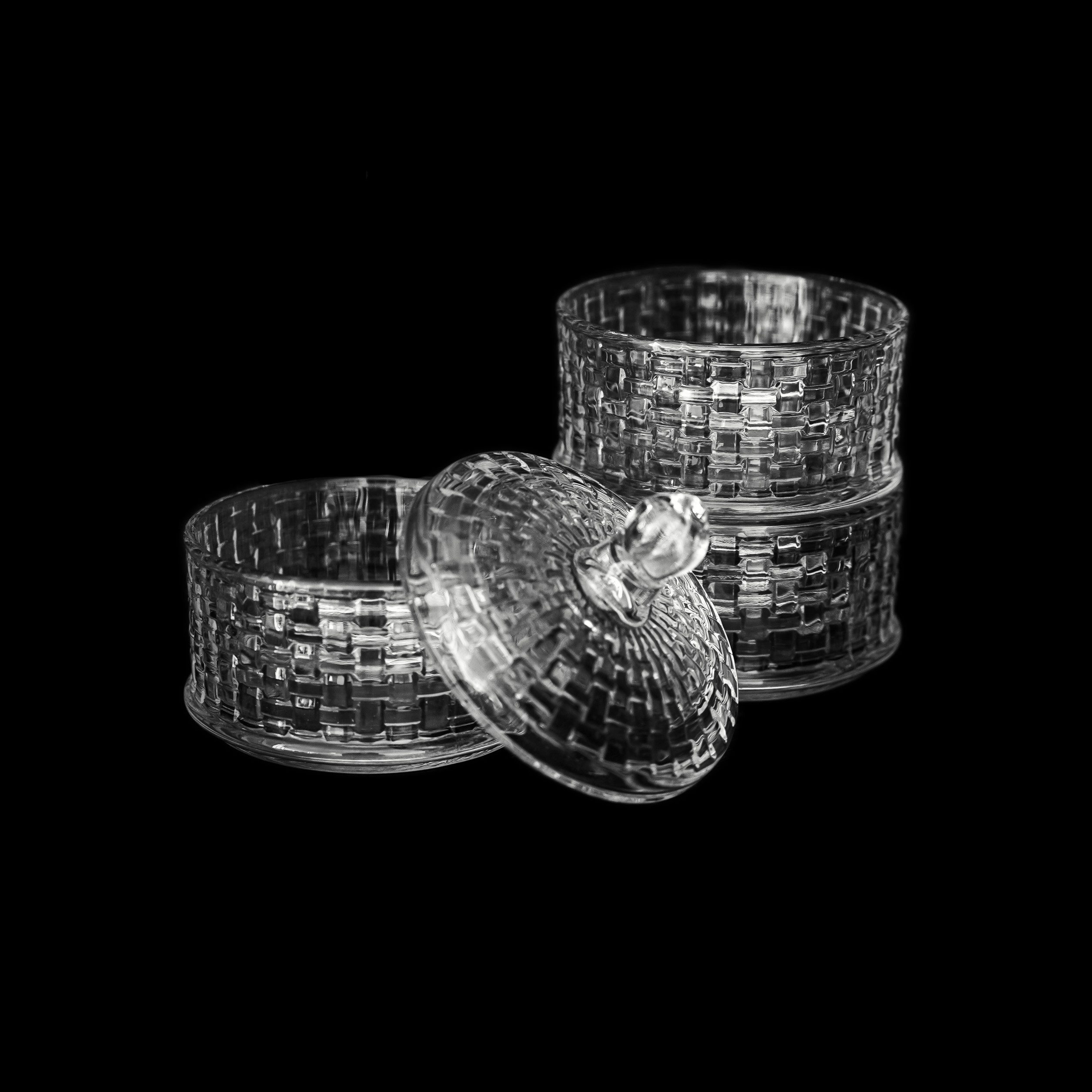 Sunay Schale Bonboniere-Set 3-teilig mit Deckel aus hochwertigem Glas, Glas, (1-tlg) – Bild 5 von 5