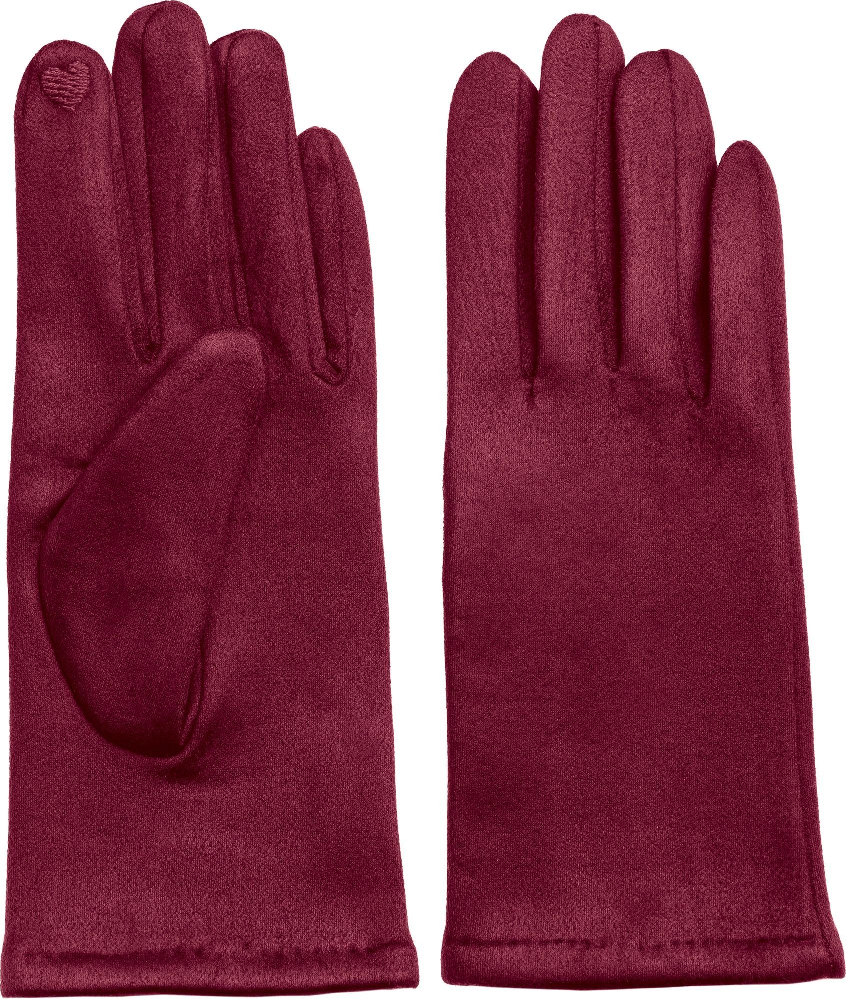 Caspar Strickhandschuhe GLV013 klassisch elegante uni Damen Winter Handschuhe weinrot