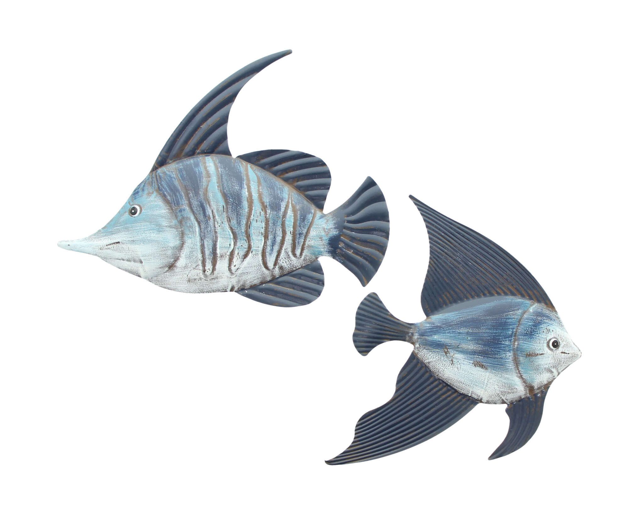 Dekoleidenschaft Wanddekoobjekt "Fische" Wanddeko aus Metall, Deko maritim, günstig online kaufen