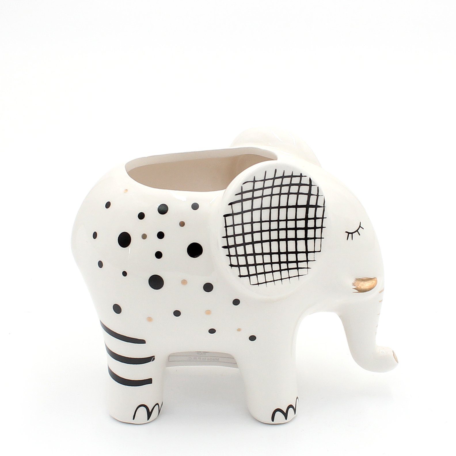 versch. Keramik (1 weiß St) Pflanztopf Größen aus Übertopf Stück, Übertopf Dekohelden24 1 Elefant