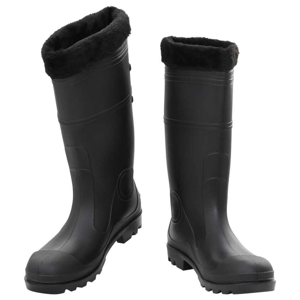 vidaXL Резиновые сапоги Regenstiefel mit Herausnehmbarem Innenfutter Schwarz Gr. 44 PVC
