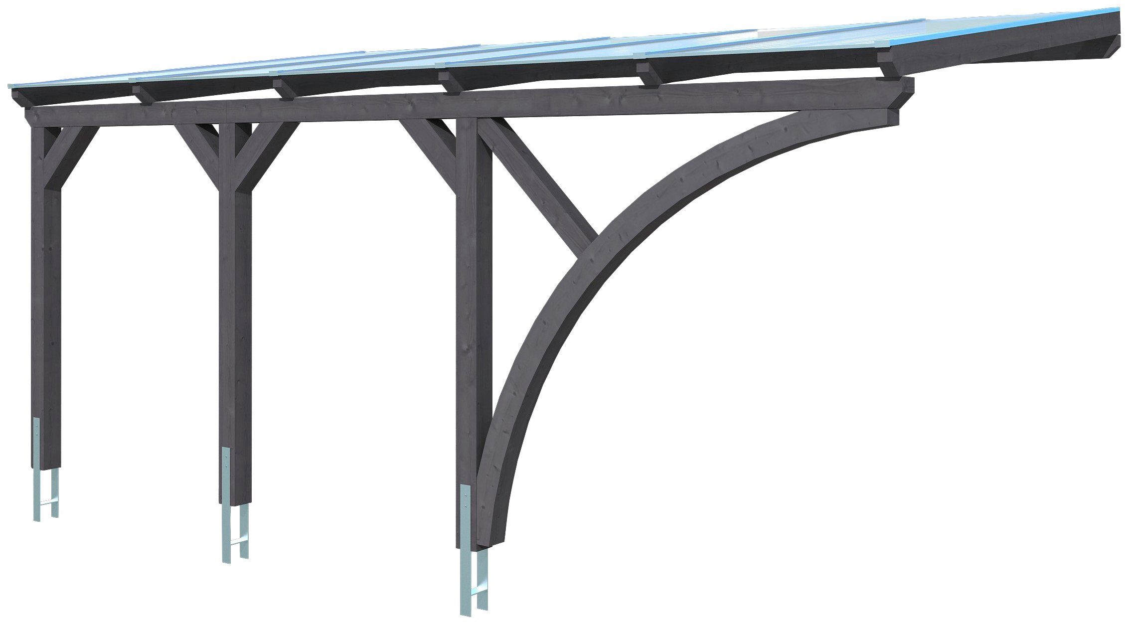 Skanholz Anlehncarport Eifel, cm, dunkelgrau BxT: 213 300x541 cm Einfahrtshöhe