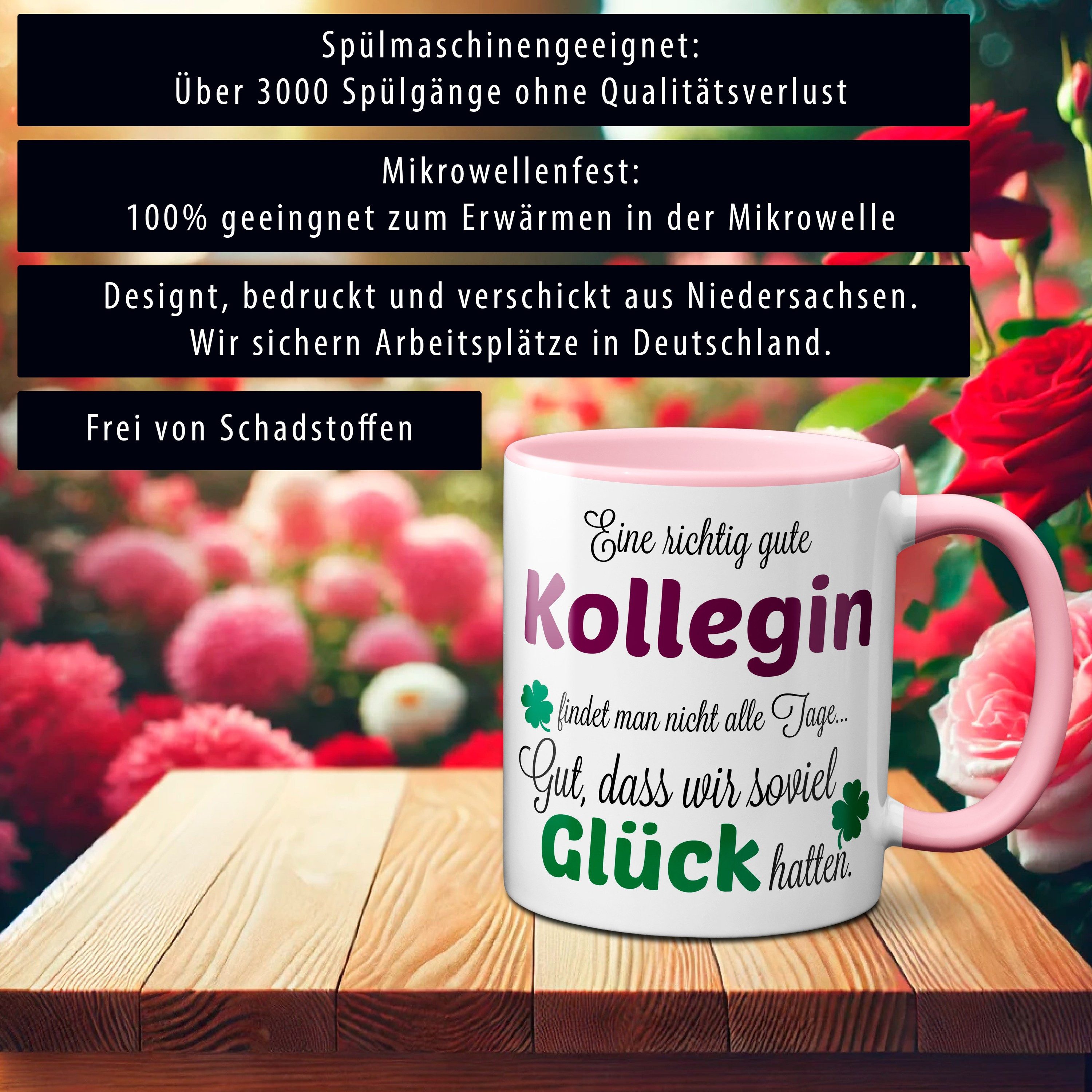 TASSENKING Tasse, Eine gute Kollegin... - Tasse - Kaffeebecher - Geschenk / Rosa