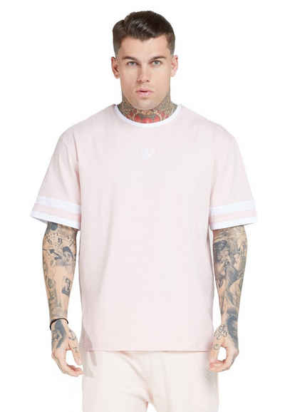 Siksilk T-Shirt SikSilk T-Shirt Herren RAGLAN SWEATER SS-15412 Cloudy Pink