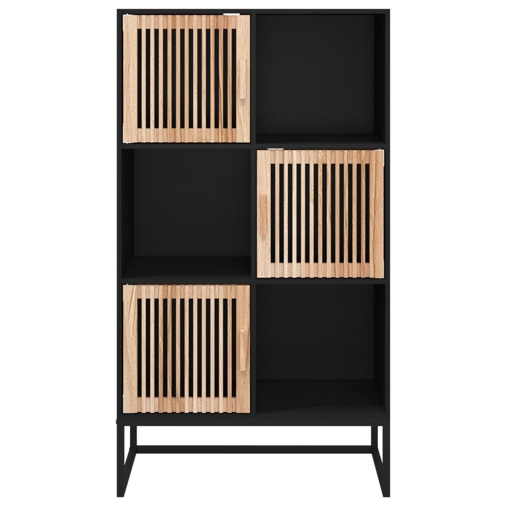 Highboard Fächerschrank (1-St) 70x35x125 vidaXL Schwarz cm Holzwerkstoff