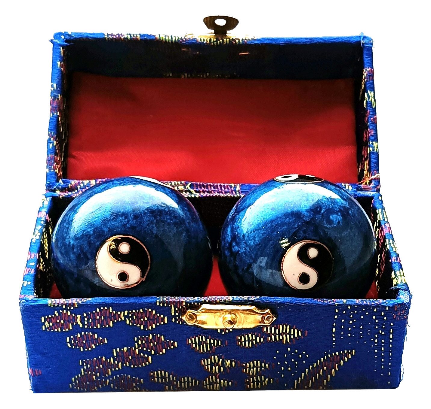 Saraswati Massageball Qi Gong Kugel Yin Yang blau 40mm
